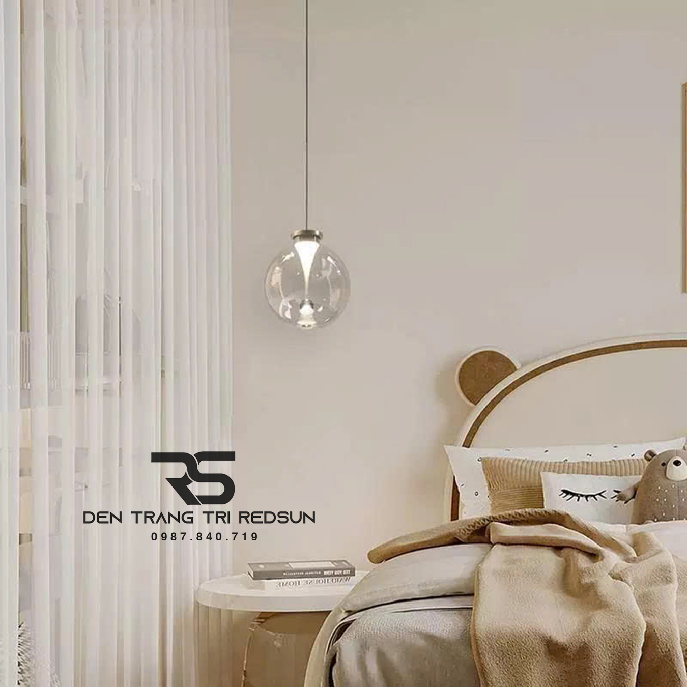 Đèn Thả Trần Phòng Ăn, Phòng Ngủ Phong Cách Bắc Âu Hiện Đại Cầu Thủy Tinh Hình Giọt Nước CDT-T070