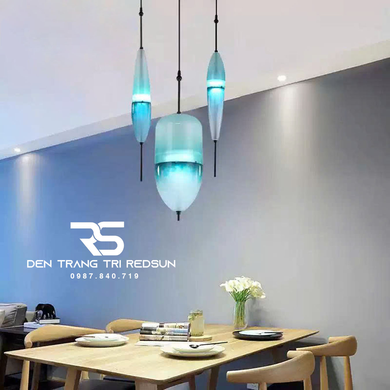 Đèn Thả Phòng Khách, Phòng Ngủ, Bàn Ăn Phong Cách Bắc Âu Hiện Đại Chao Thủy Tinh CDT-T073