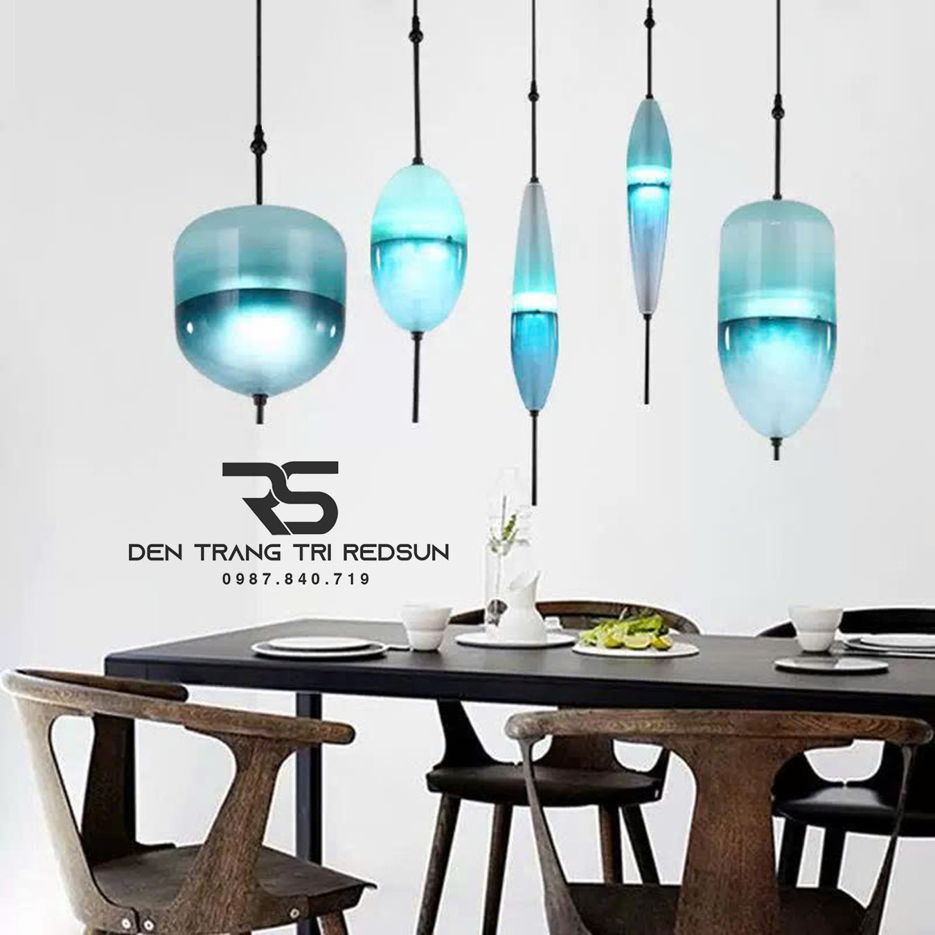 Đèn Thả Phòng Khách, Phòng Ngủ, Bàn Ăn Phong Cách Bắc Âu Hiện Đại Chao Thủy Tinh CDT-T073