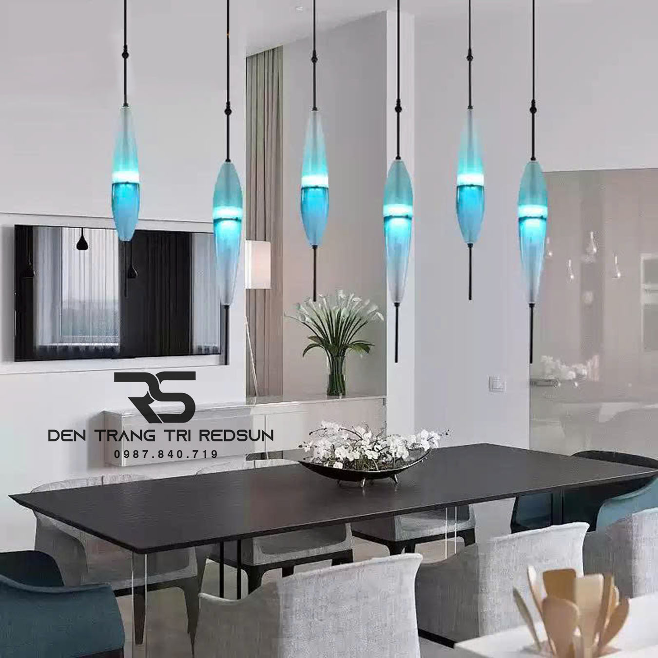 Đèn Thả Phòng Khách, Phòng Ngủ, Bàn Ăn Phong Cách Bắc Âu Hiện Đại Chao Thủy Tinh CDT-T073