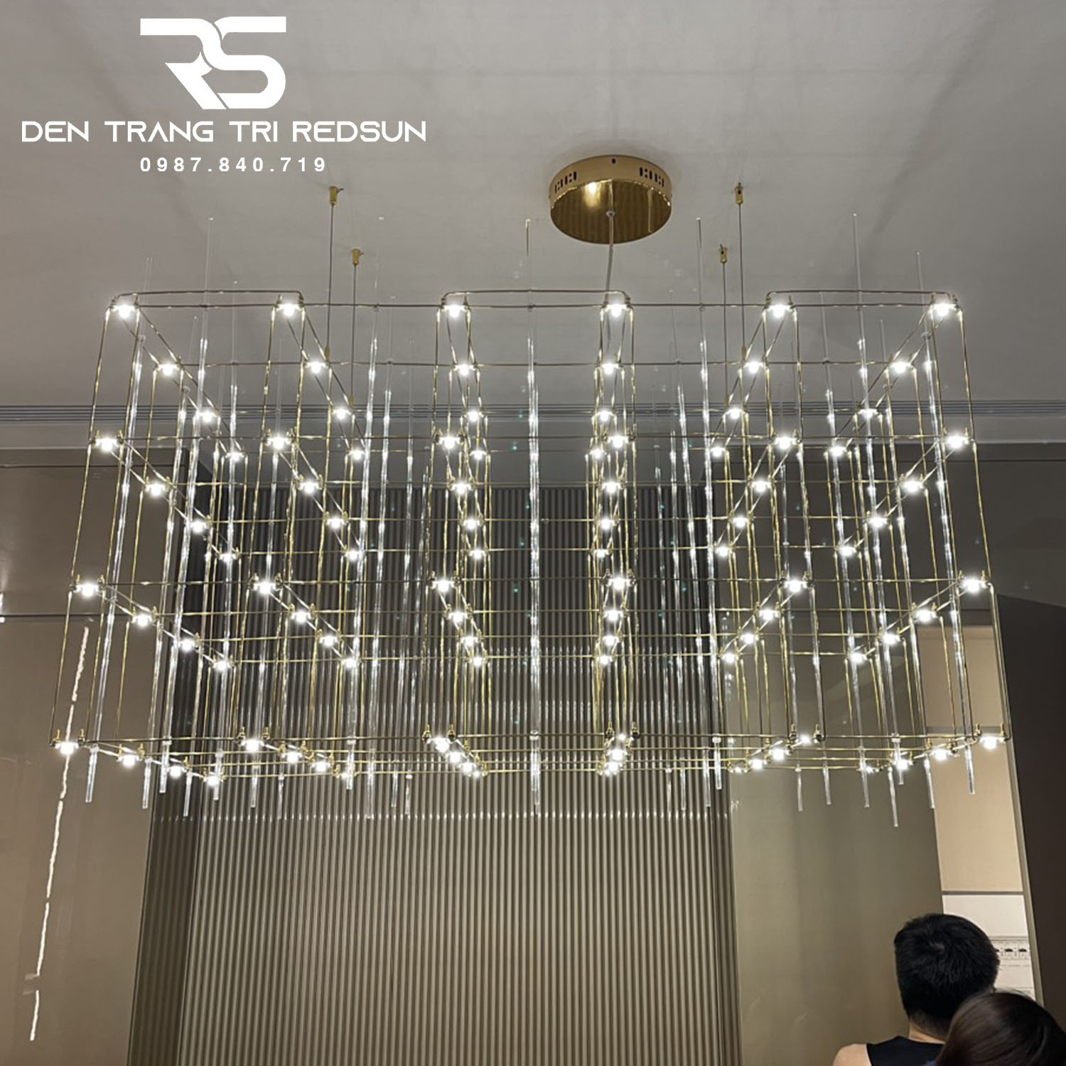 Đèn Chùm Lắp Thông Tầng, Sảnh Khách Sạn Phong Cách Bắc Âu Hiện Đại Bầu Trời Đầy Sao DC-T086