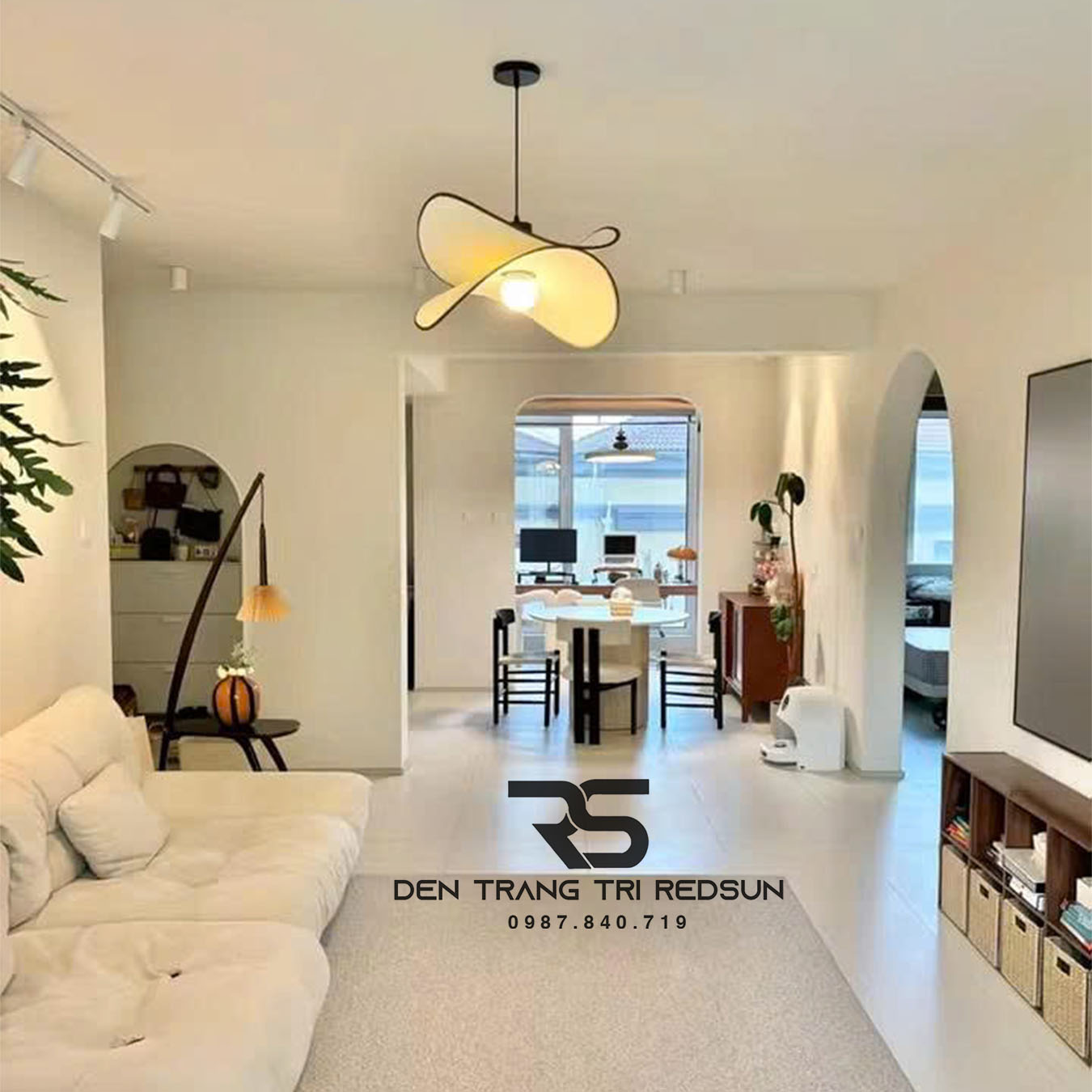 Đèn Thả Hiện Đại Phong Cách Nhật Bản Wabi-sabi Chất Liệu Vải CDT-T068