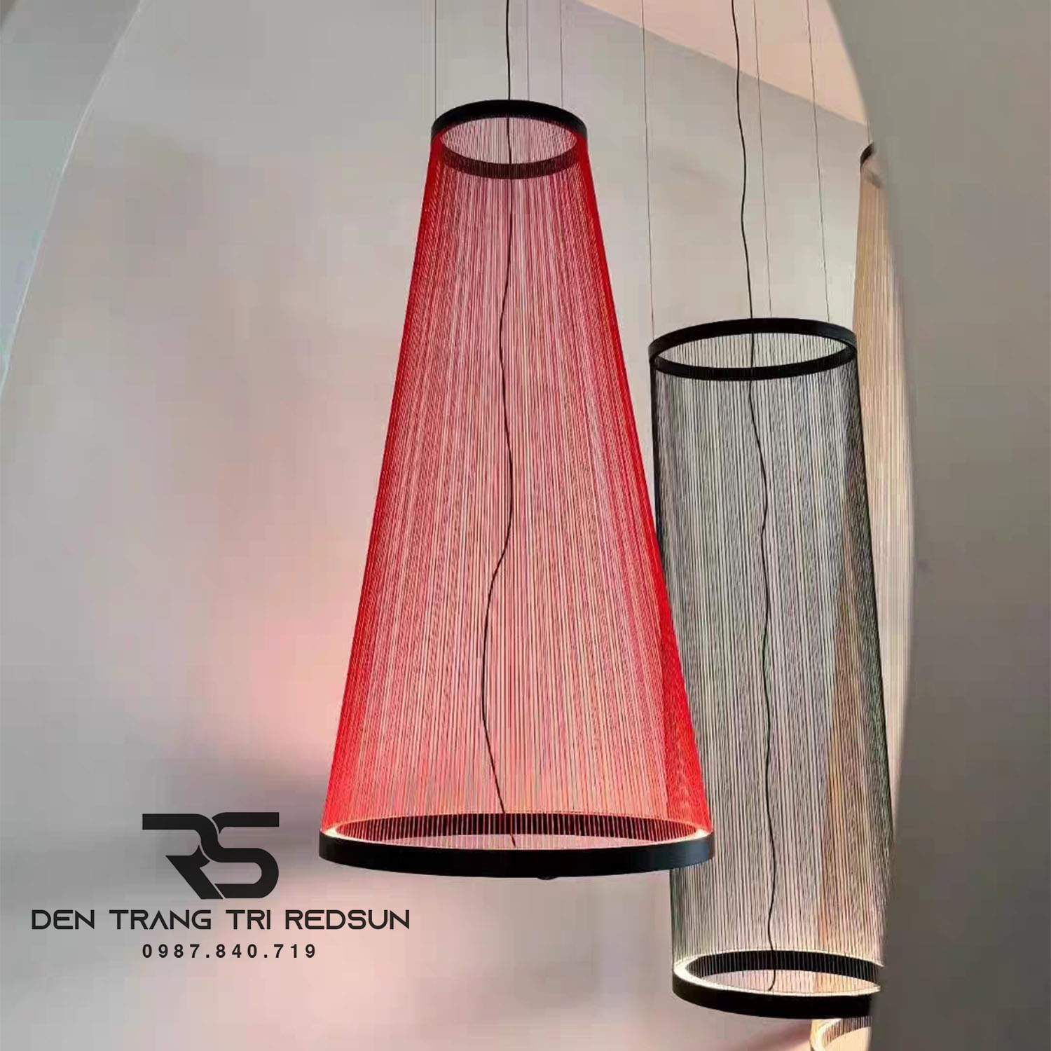 Đèn Lồng Thả Bắc Âu Hiện Đại Lắp Phòng Khách, Thông Tầng, Cầu Thang Dáng Hình Trụ DC-T115 (Dáng B)