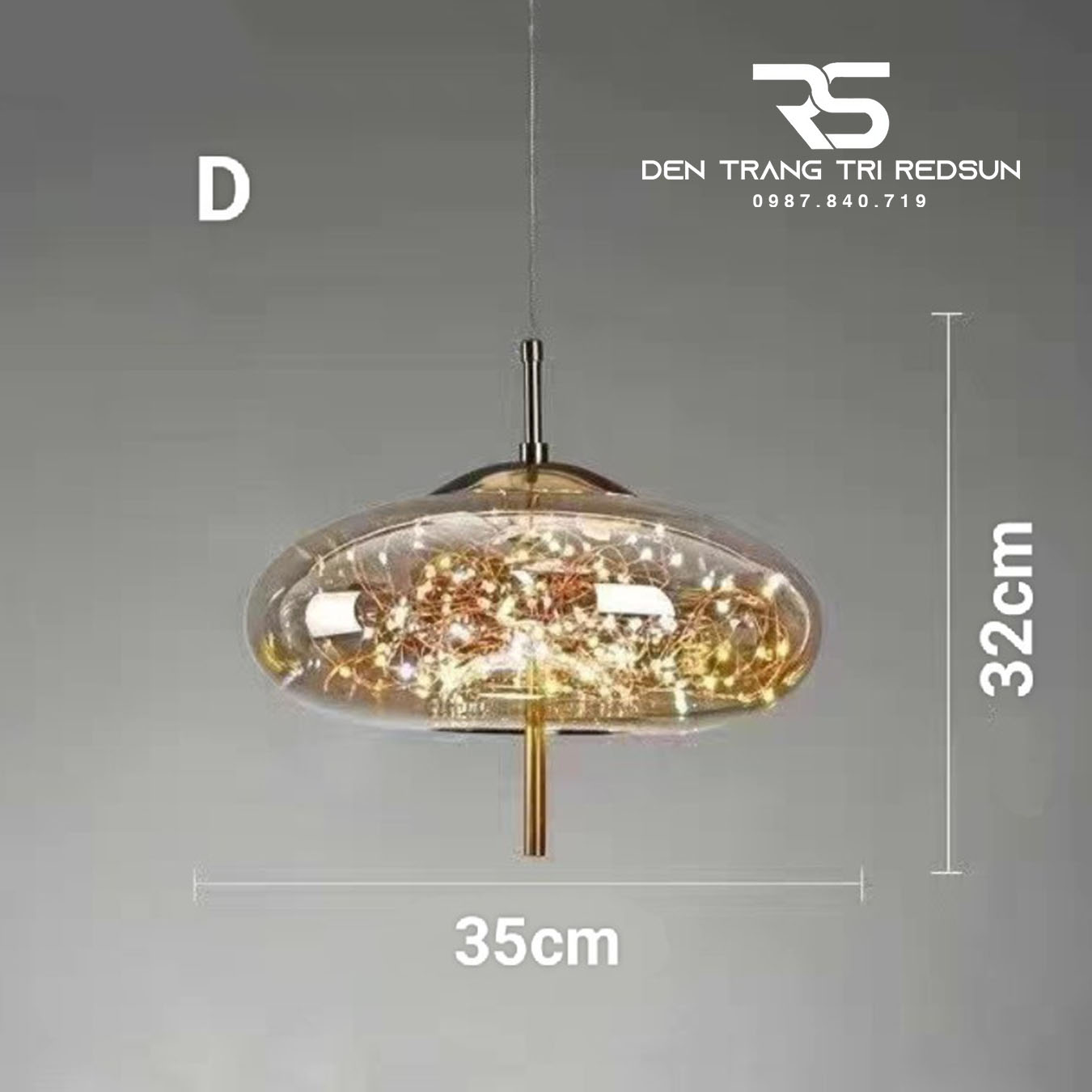 Đèn Thả Bàn Ăn, Bàn Đảo Hiện Đại Phong Cách Bắc Âu Chao Thủy Tinh Bầu Trời Sao CDT-T071