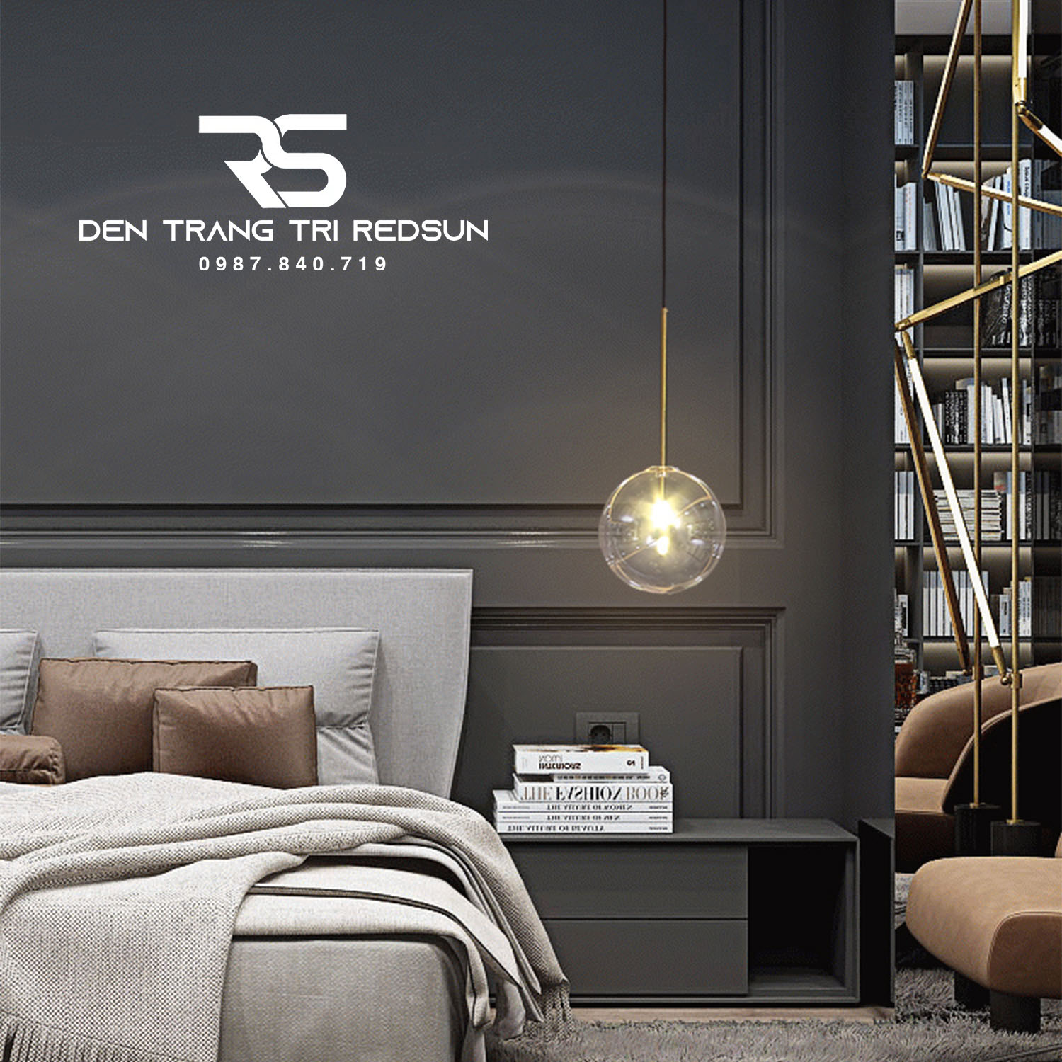 Đèn Thả Trần Hiện Đại Lắp Bàn Ăn, Quán Cà Phê Choá Thuỷ Tinh Phong Cách Bắc Âu CDT-T069