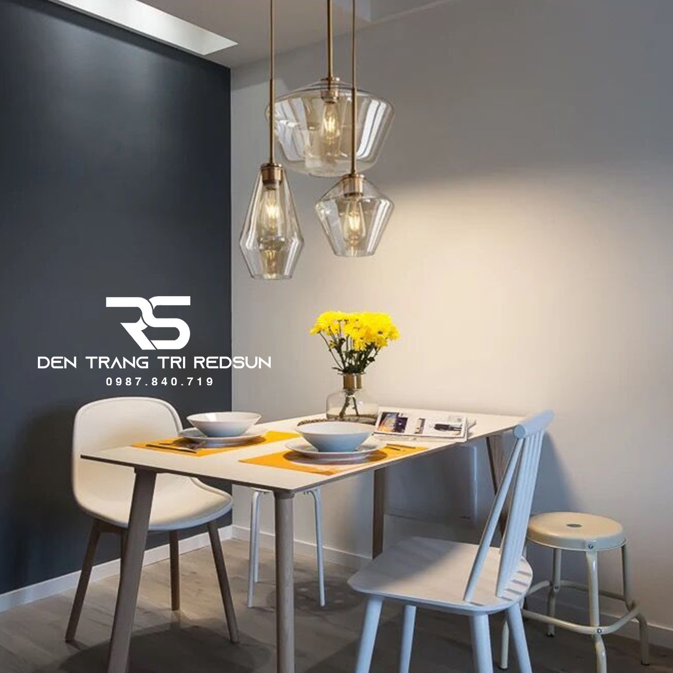 Đèn Thả Phòng Khách, Phòng Ngủ, Bàn Ăn Phong Cách Bắc Âu Hiện Đại Chao Thủy Tinh CDT-T072