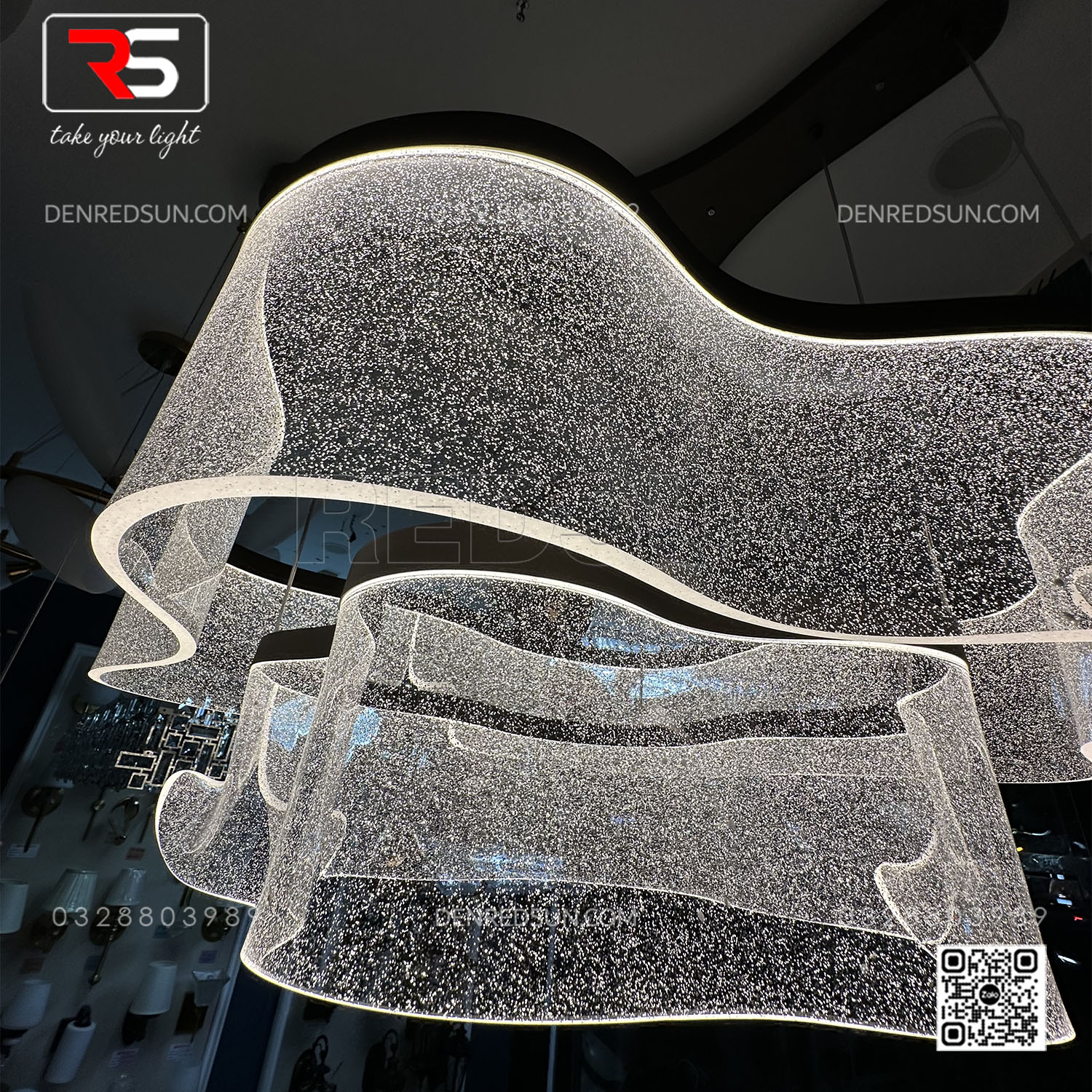 Đèn Thả Dải Lụa Dáng Xoắn Cao Cấp Lắp Phòng Khách, Phòng Ăn, Khách Sạn Phong Cách Bắc Âu Hiện Đại MA05988PB-002