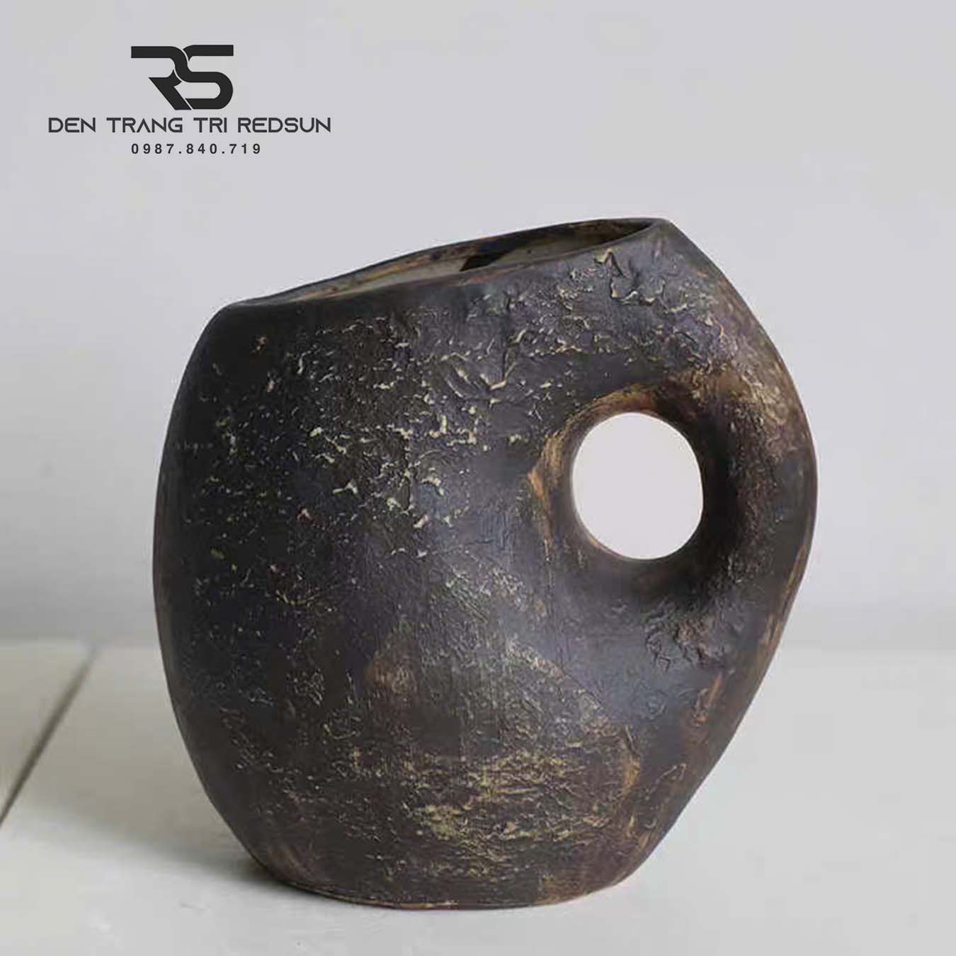 Bình Hoa Nghệ Thuật Trang Trí Phòng Khách, Phòng Ăn, Quán Cà Phê Phong Cách Nhật Bản Wabi-sabi DDC-030