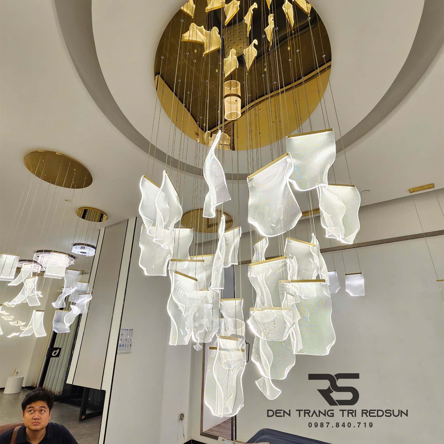 Đèn Chùm Hiện Đại Lắp Thông Tầng, Sảnh Khách Sạn Thác Nước Phong Cách Bắc Âu MA05444C-028-2.4G