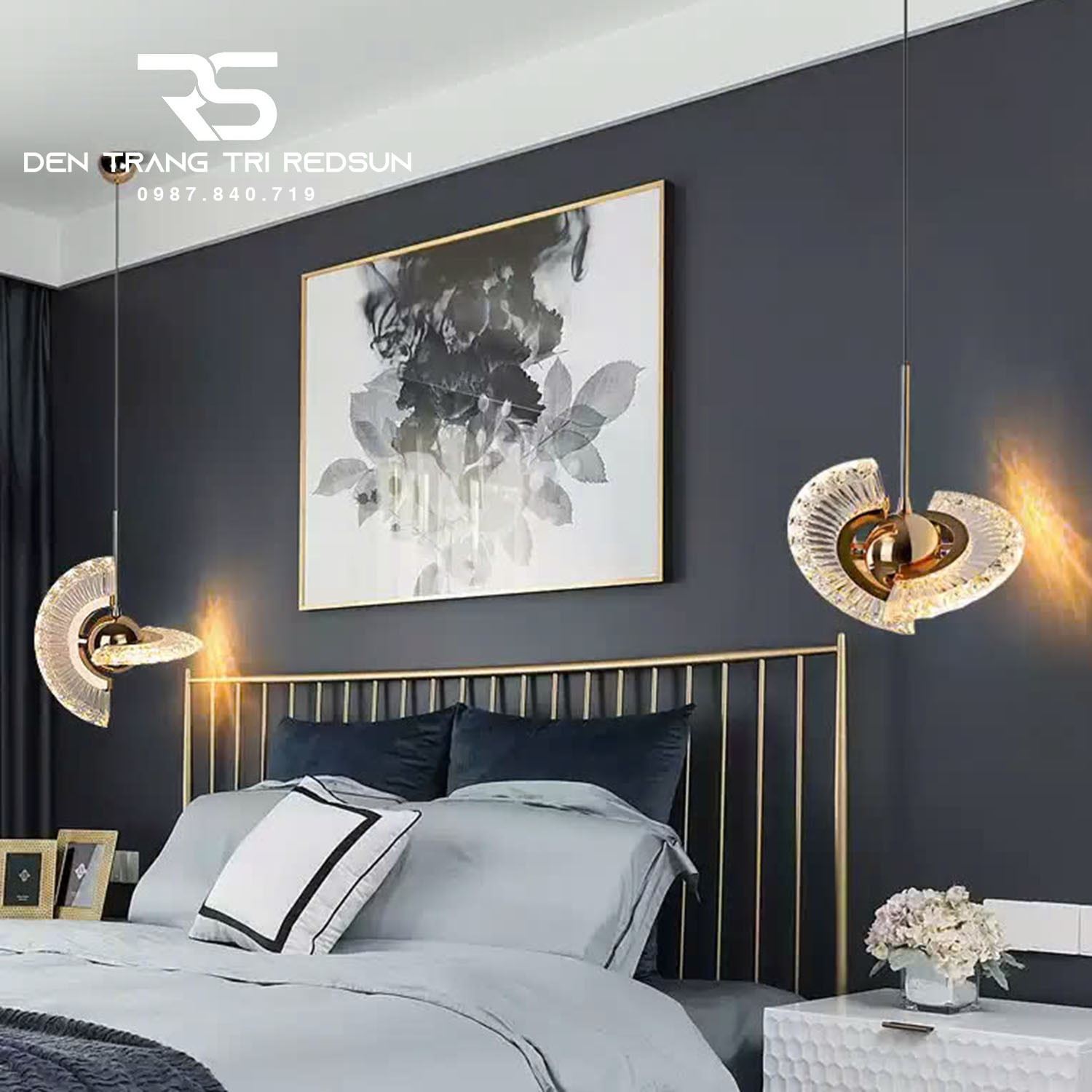 Đèn Thả Trần Hiện Đại Lắp Thông Tầng Cầu Thang, Phòng Khách, Bàn Ăn Chất Liệu Acrylic HTK072