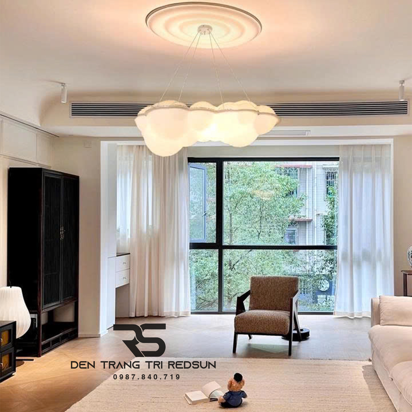 Đèn Chùm Đám Mây Phong Cách Bắc Âu Lắp Phòng Khách Hiện Đại DC-T114