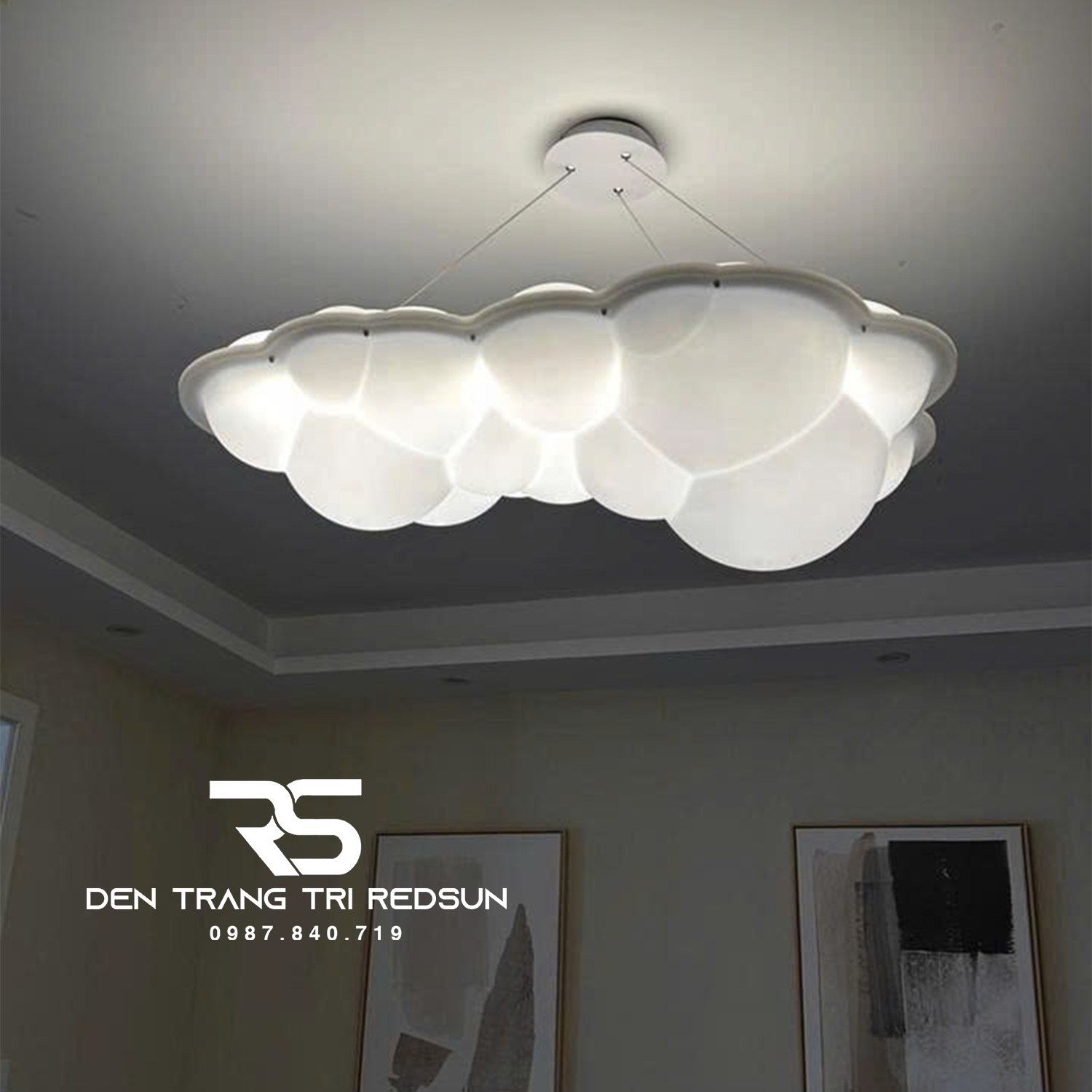 Đèn Chùm Đám Mây Phong Cách Bắc Âu Lắp Phòng Khách Hiện Đại DC-T114