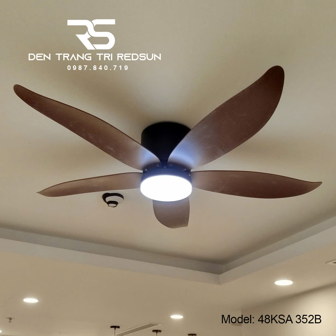 Quạt Trần Đèn Trang Trí Phòng Khách, Phòng Ngủ - 48KSA 352B