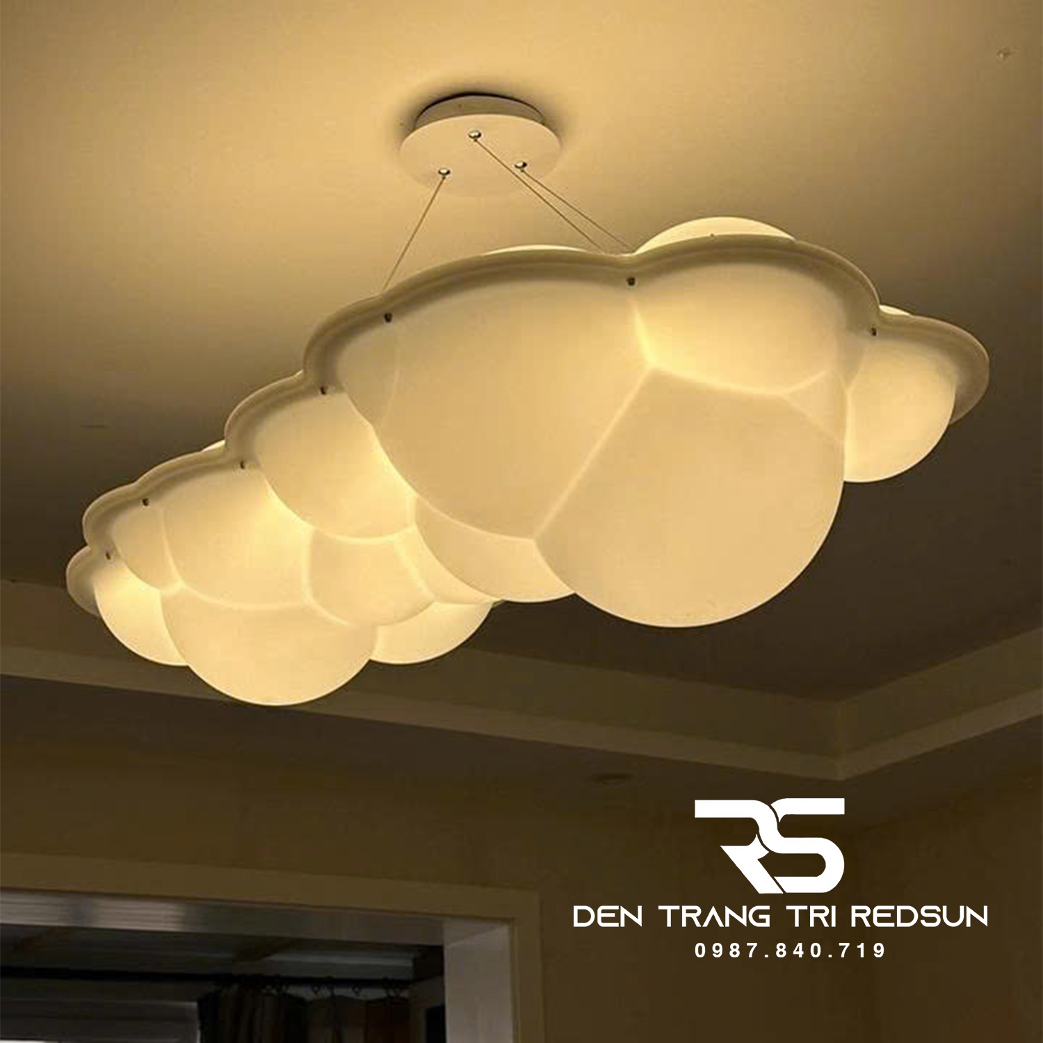 Đèn Chùm Đám Mây Phong Cách Bắc Âu Lắp Phòng Khách Hiện Đại DC-T114