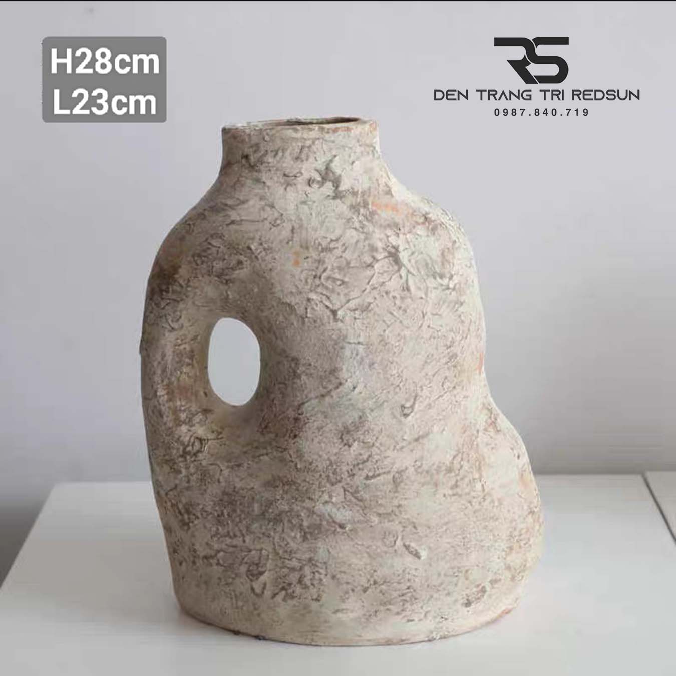 Bình Hoa Nghệ Thuật Trang Trí Phòng Khách, Phòng Ăn, Quán Cà Phê Phong Cách Nhật Bản Wabi-sabi DDC-030