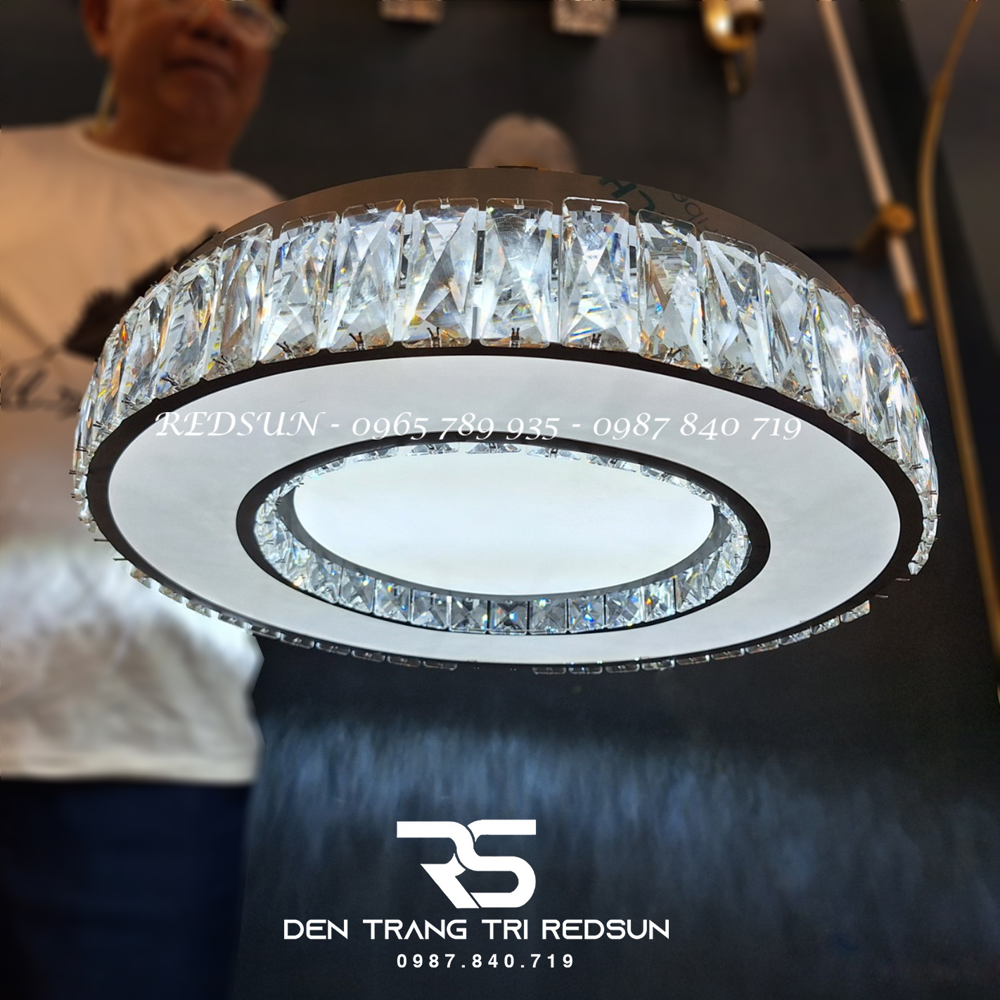 Đèn Mâm Mica Pha Lê Ốp Trần Phòng Khách Hiện Đại MKPL-066