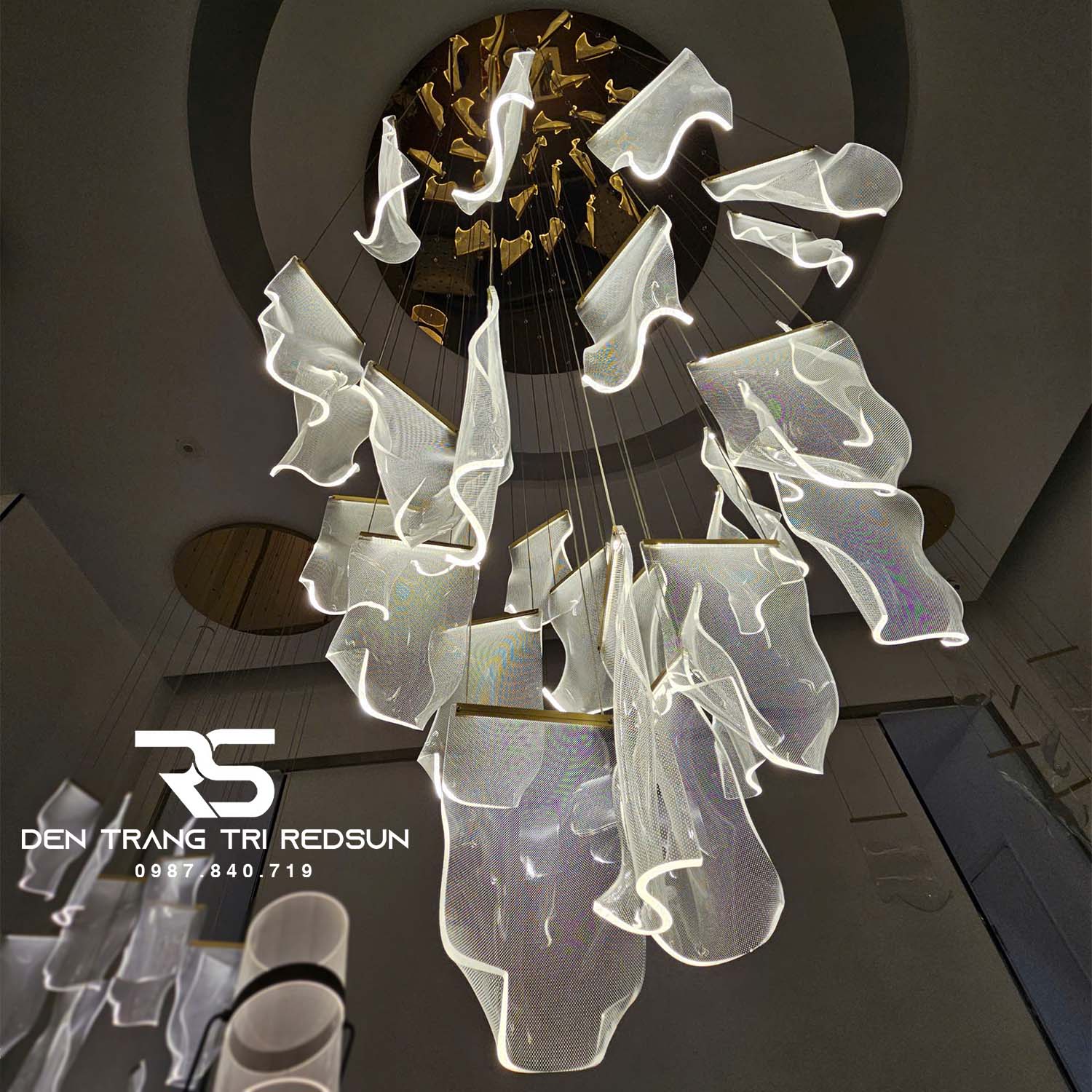 Đèn Chùm Hiện Đại Lắp Thông Tầng, Sảnh Khách Sạn Thác Nước Phong Cách Bắc Âu MA05444C-028-2.4G