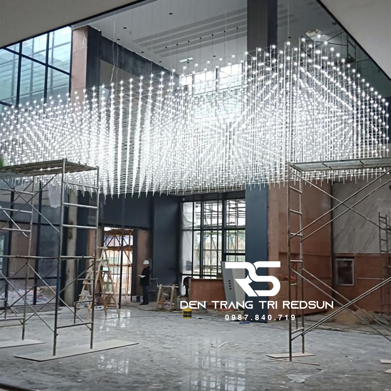 Đèn Chùm Lắp Thông Tầng, Sảnh Khách Sạn Phong Cách Bắc Âu Hiện Đại Bầu Trời Đầy Sao DC-T086