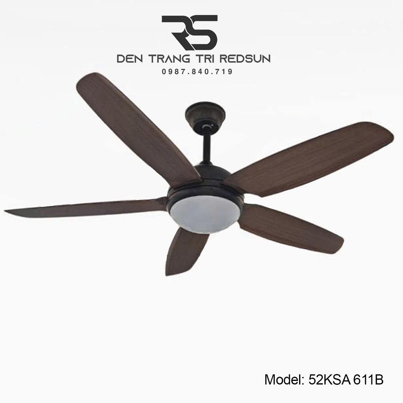 Quạt Trần Đèn Trang Trí Phòng Khách, Phòng Ngủ - 52KSA 611B