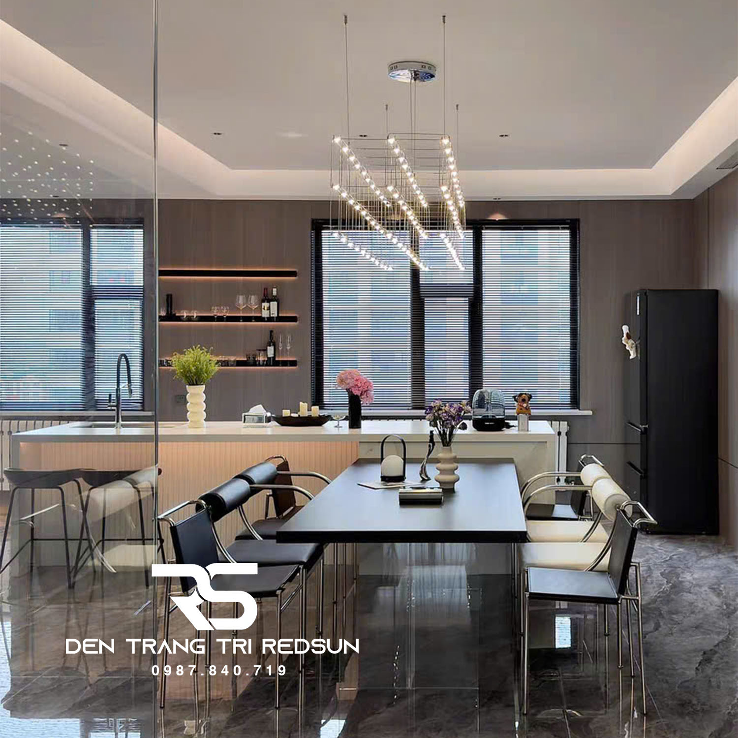 Đèn Chùm Lắp Phòng Khách, Bếp Căn Hộ, Chung Cư Phong Cách Bắc Âu Hiện Đại Bầu Trời Đầy Sao DC-T086