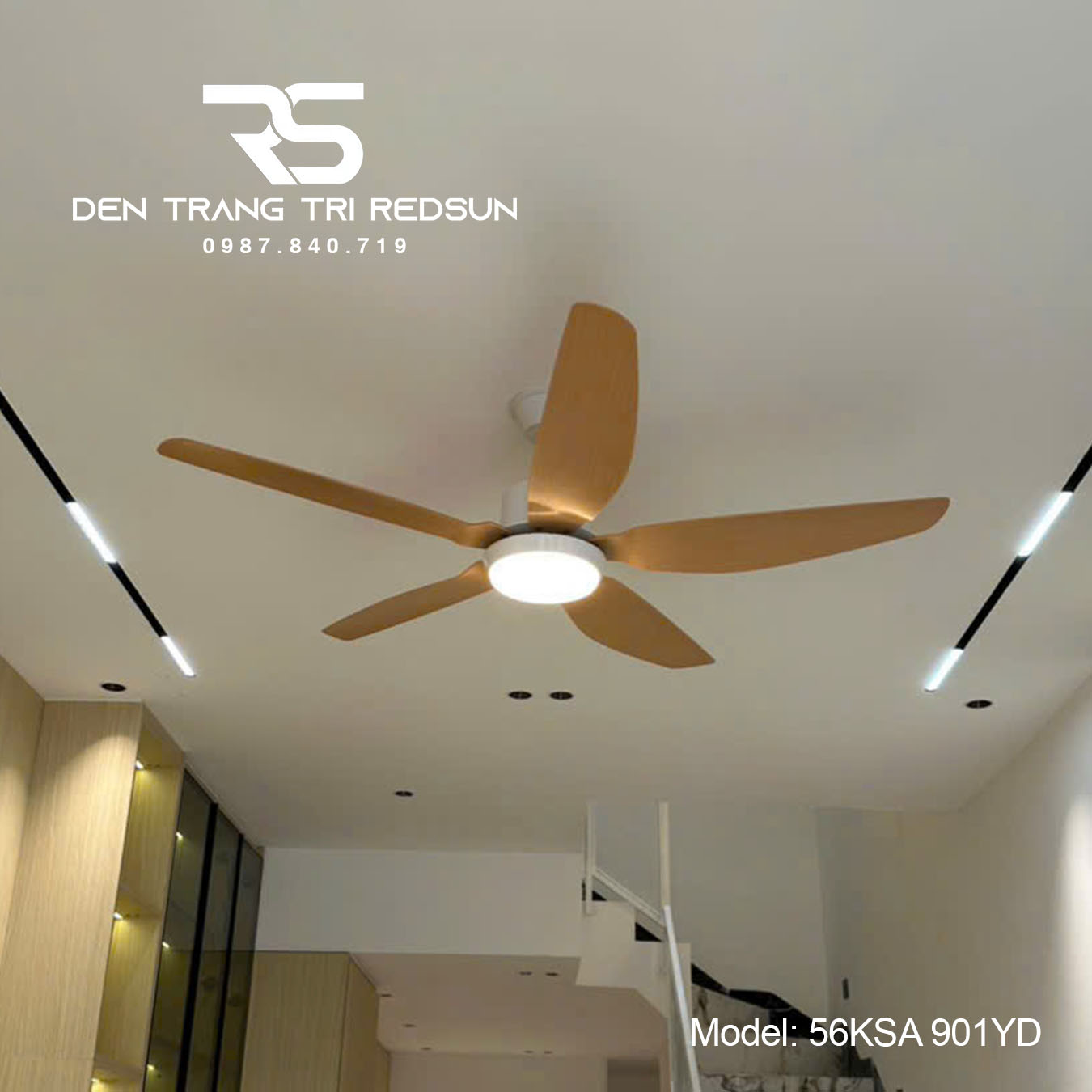Quạt Trần Đèn Trang Trí Phòng Khách, Phòng Ngủ - 56KSA 901YD