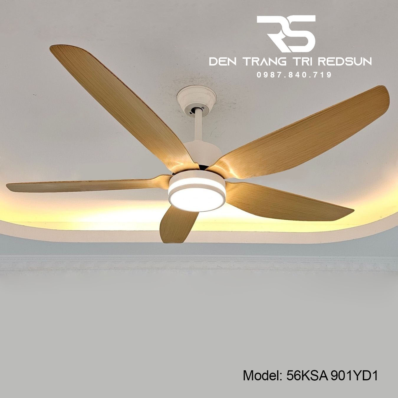 Quạt Trần Đèn Trang Trí Phòng Khách, Phòng Ngủ - 56KSA 901YD1