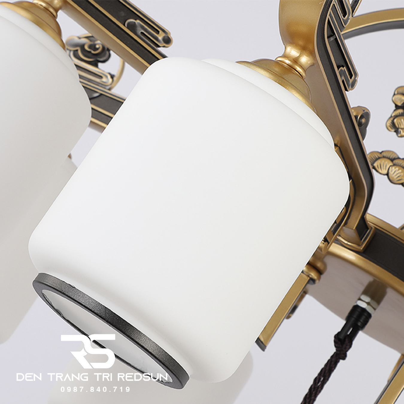 Đèn Chùm Phòng Khách Hiện Đại Phong Cách Indochine Chao Thuỷ Tinh N8005/15