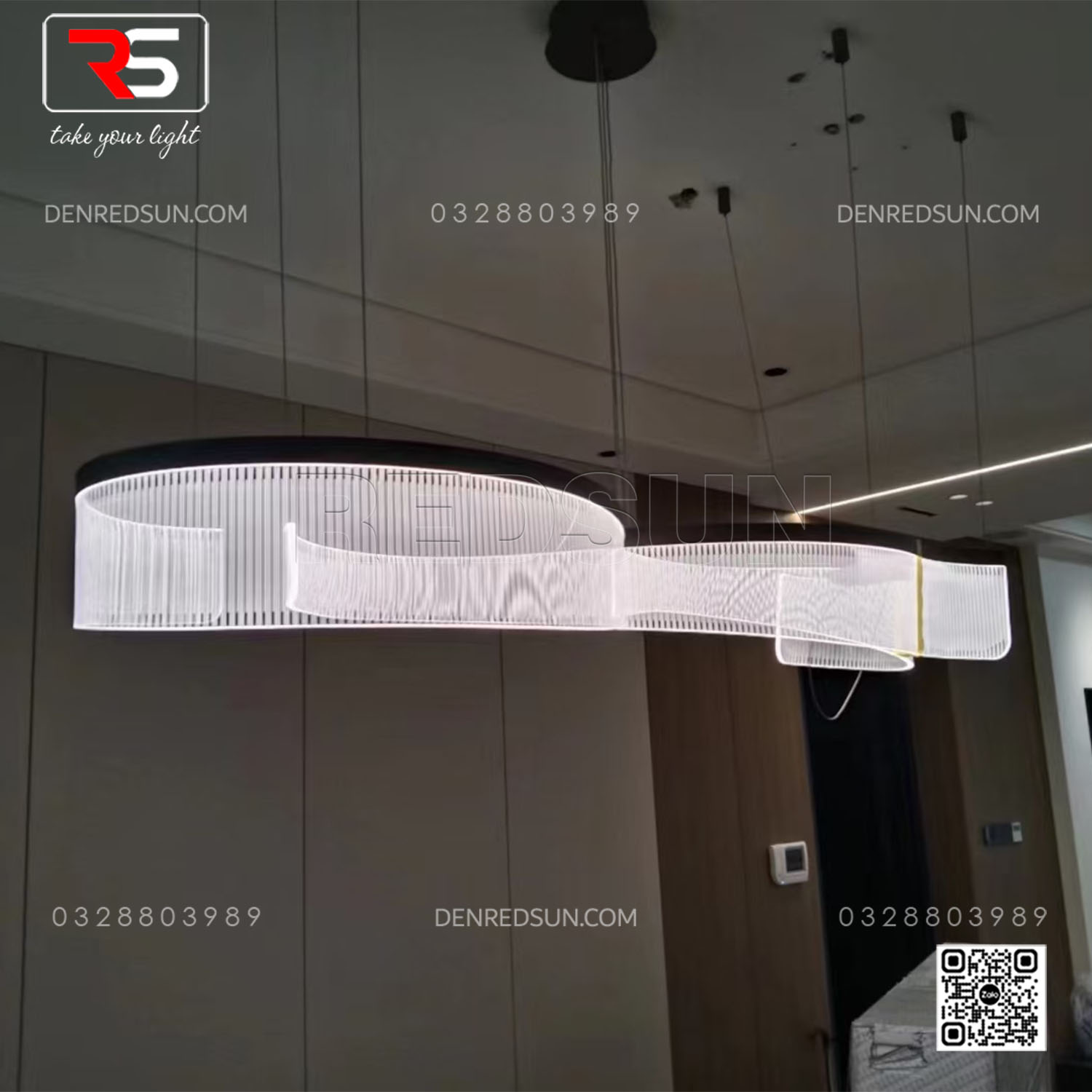 Đèn Thả Dải Lụa Cao Cấp Lắp Phòng Khách, Phòng Ăn, Sảnh Khách Sạn Phong Cách Bắc Âu Hiện Đại MA05807PB-001-DZ4