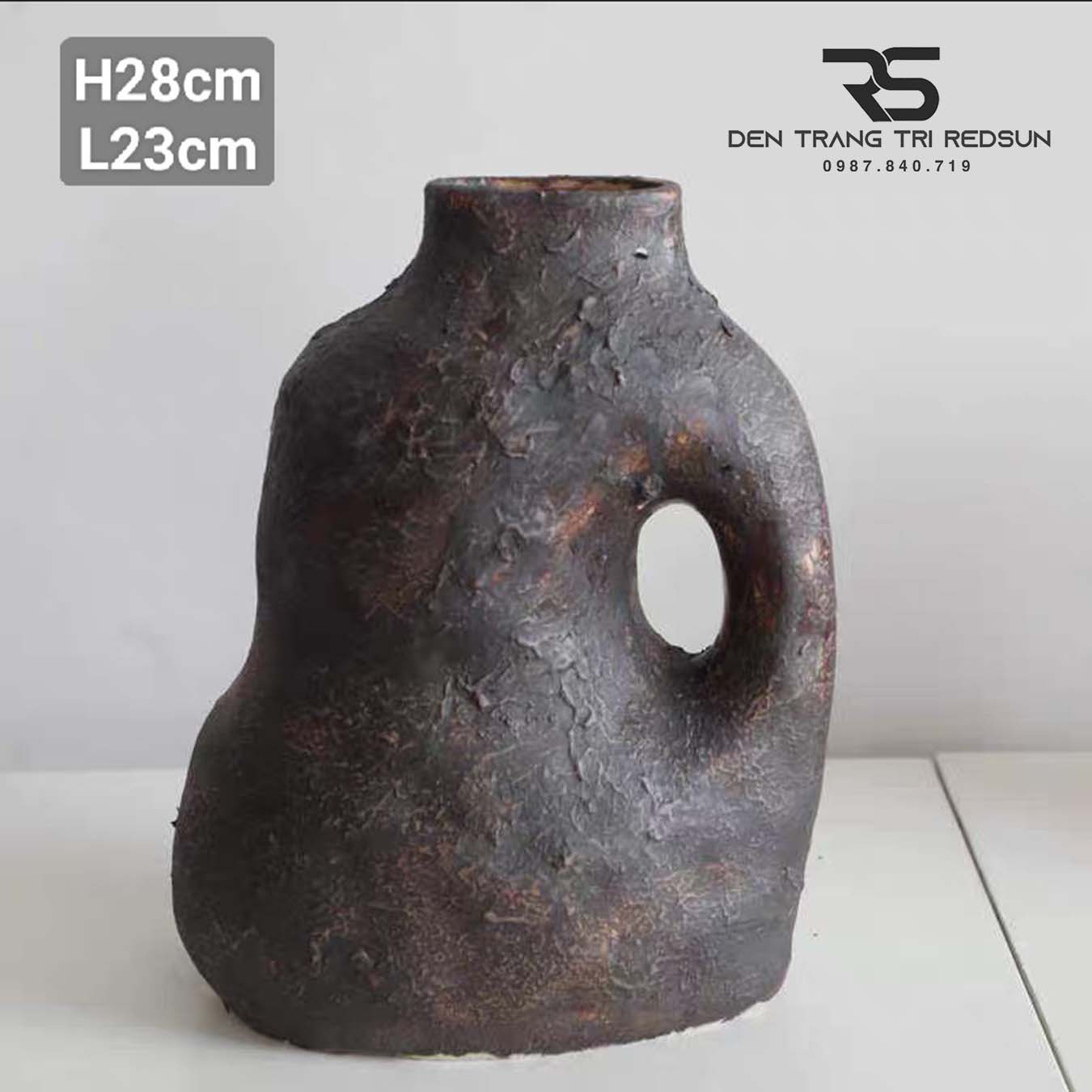 Bình Hoa Nghệ Thuật Trang Trí Phòng Khách, Phòng Ăn, Quán Cà Phê Phong Cách Nhật Bản Wabi-sabi DDC-030