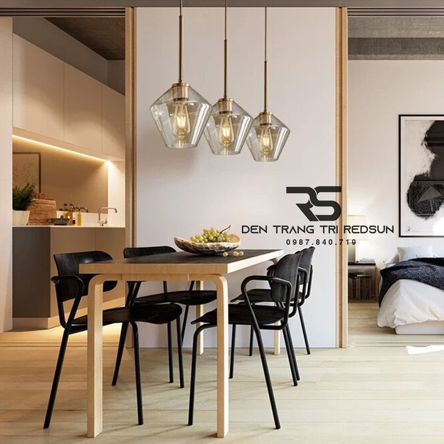 Đèn Thả Phòng Khách, Phòng Ngủ, Bàn Ăn Phong Cách Bắc Âu Hiện Đại Chao Thủy Tinh CDT-T072