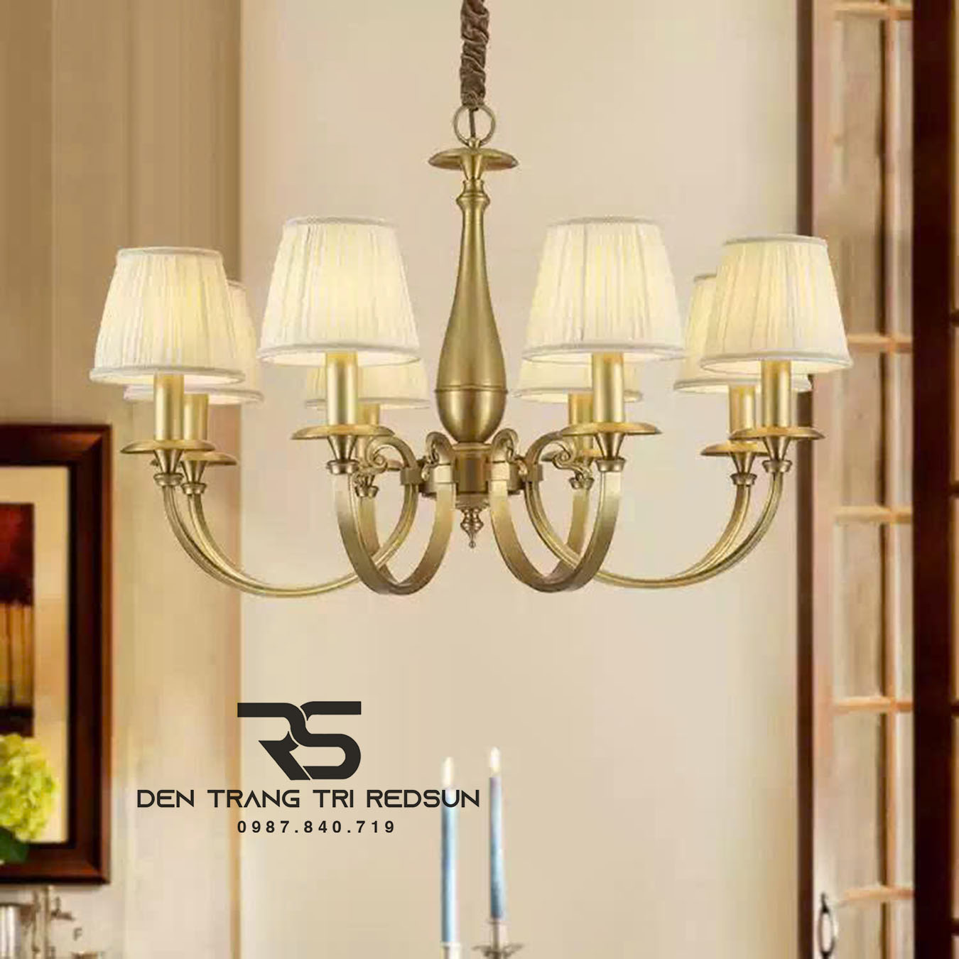 Đèn Chùm Phòng Khách Tân Cổ Điển Chao Vải DC-C609