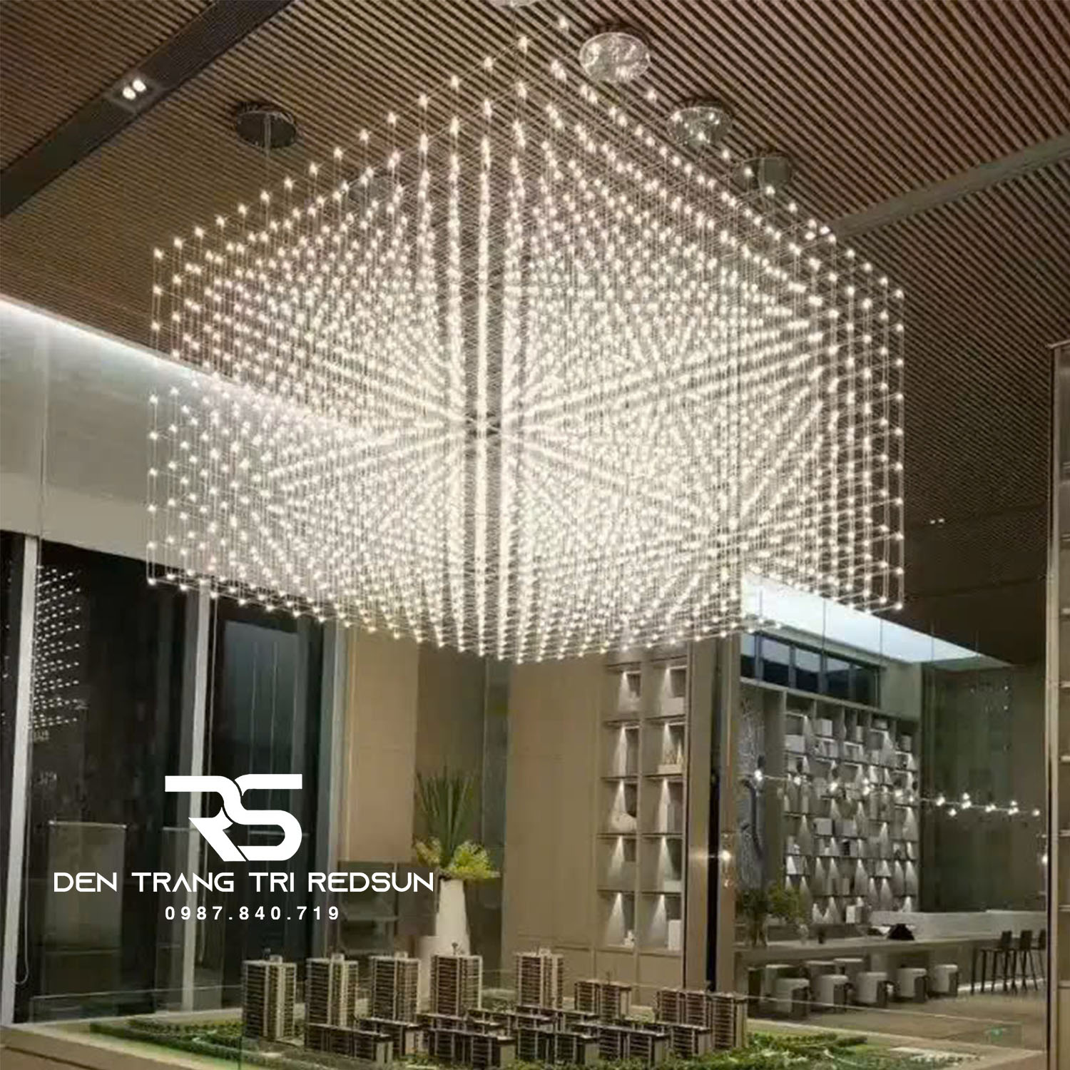 Đèn Chùm Lắp Thông Tầng, Sảnh Khách Sạn Phong Cách Bắc Âu Hiện Đại Bầu Trời Đầy Sao DC-T086