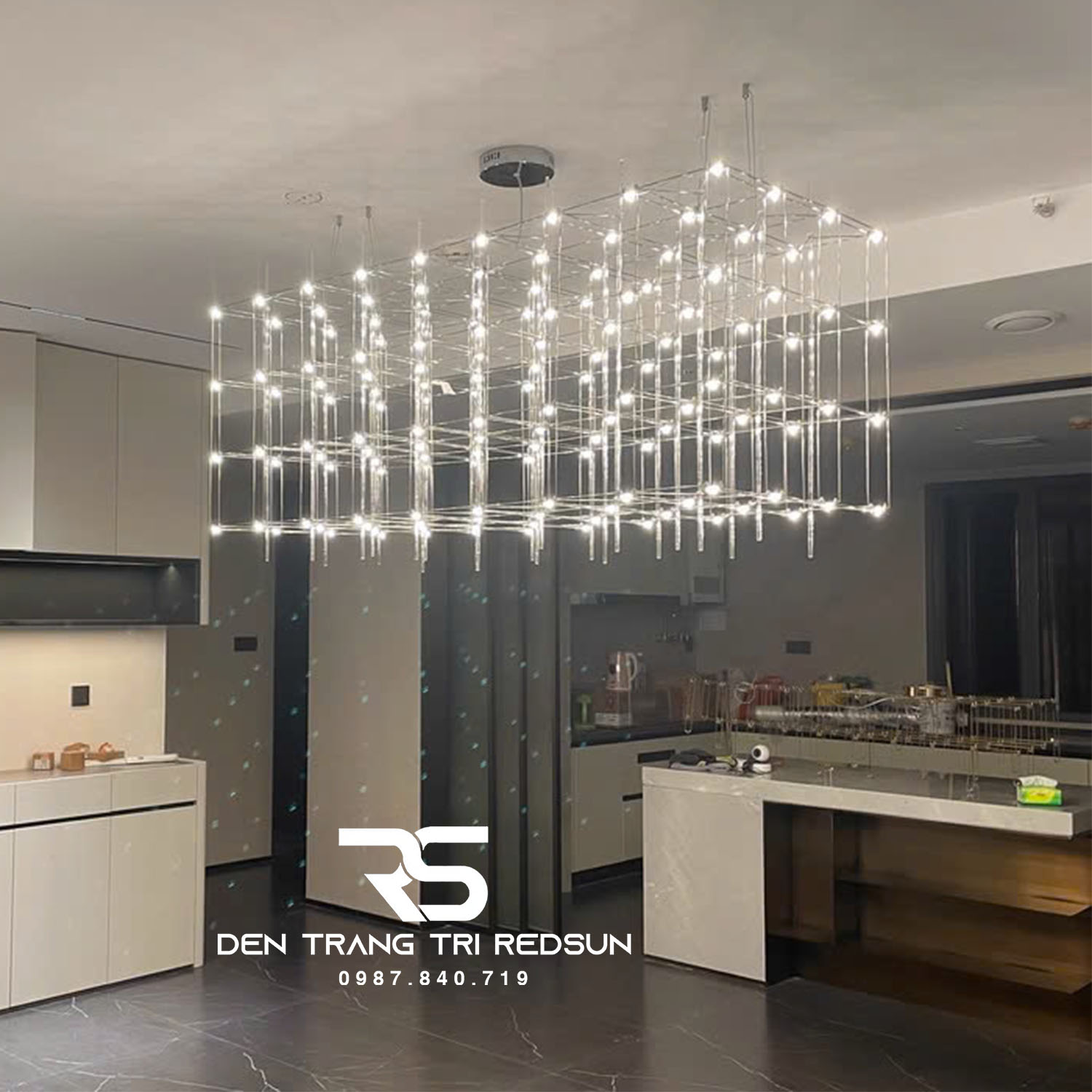 Đèn Chùm Lắp Thông Tầng, Sảnh Khách Sạn Phong Cách Bắc Âu Hiện Đại Bầu Trời Đầy Sao DC-T086