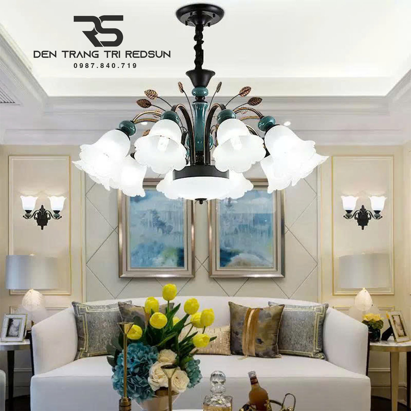 Đèn Chùm Phòng Khách Phong Cách Indochine IDC-C689