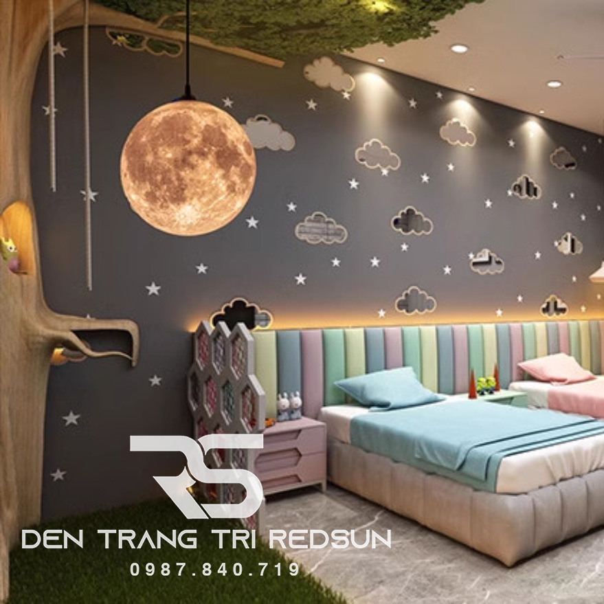 Đèn Thả Trần Hiện Đại Bắc Âu Mặt Trăng 3D CDT-T055