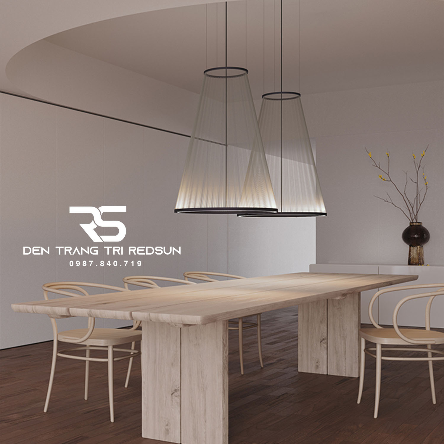 Đèn Lồng Thả Bắc Âu Hiện Đại Lắp Phòng Khách, Thông Tầng, Cầu Thang Dáng Hình Nón DC-T115 (Dáng A)