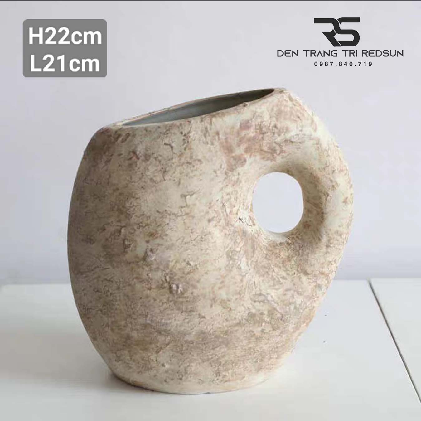 Bình Hoa Nghệ Thuật Trang Trí Phòng Khách, Phòng Ăn, Quán Cà Phê Phong Cách Nhật Bản Wabi-sabi DDC-030