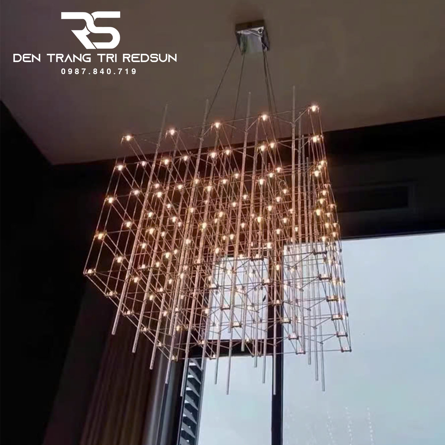 Đèn Chùm Lắp Thông Tầng, Sảnh Khách Sạn Phong Cách Bắc Âu Hiện Đại Bầu Trời Đầy Sao DC-T086