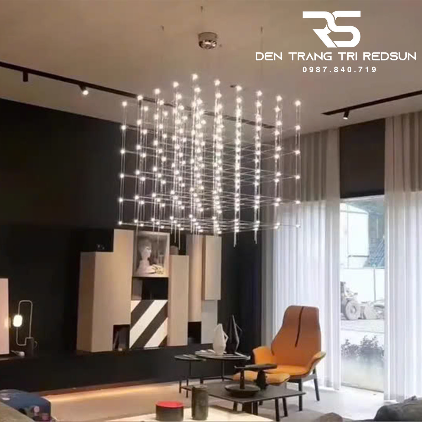 Đèn Chùm Lắp Thông Tầng, Sảnh Khách Sạn Phong Cách Bắc Âu Hiện Đại Bầu Trời Đầy Sao DC-T086