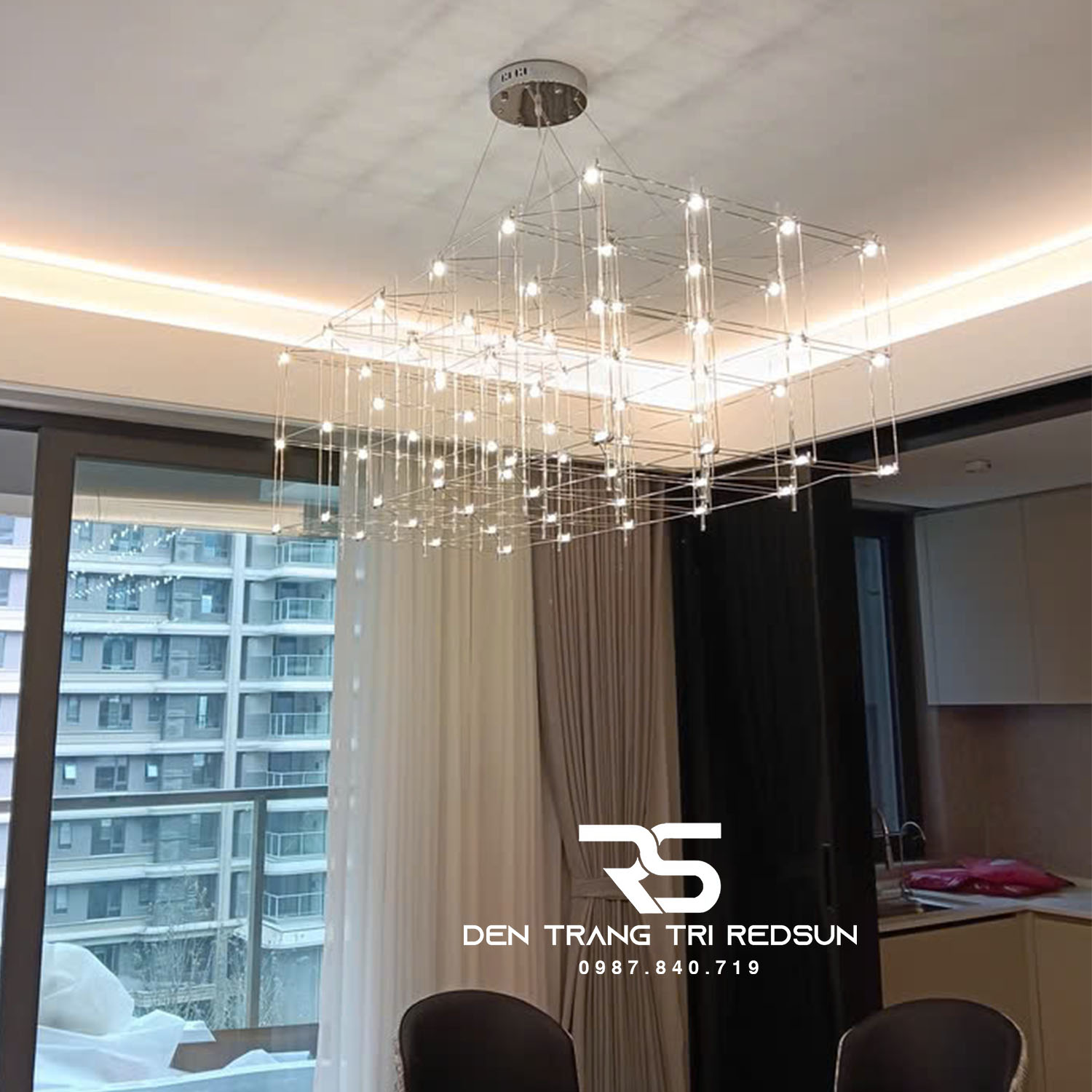 Đèn Chùm Lắp Phòng Khách, Bếp Căn Hộ, Chung Cư Phong Cách Bắc Âu Hiện Đại Bầu Trời Đầy Sao DC-T086