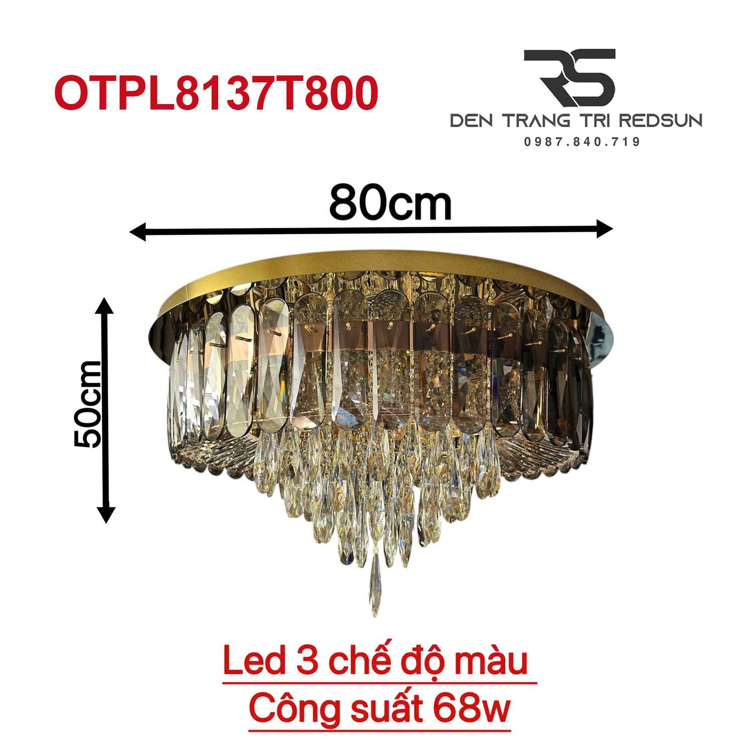 Đèn Mâm Pha Lê Ốp Trần Phòng Khách, Phòng Ngủ, Khách Sạn, Nhà Hàng Cao Cấp Phong Cách Hiện Đại OTPL8137