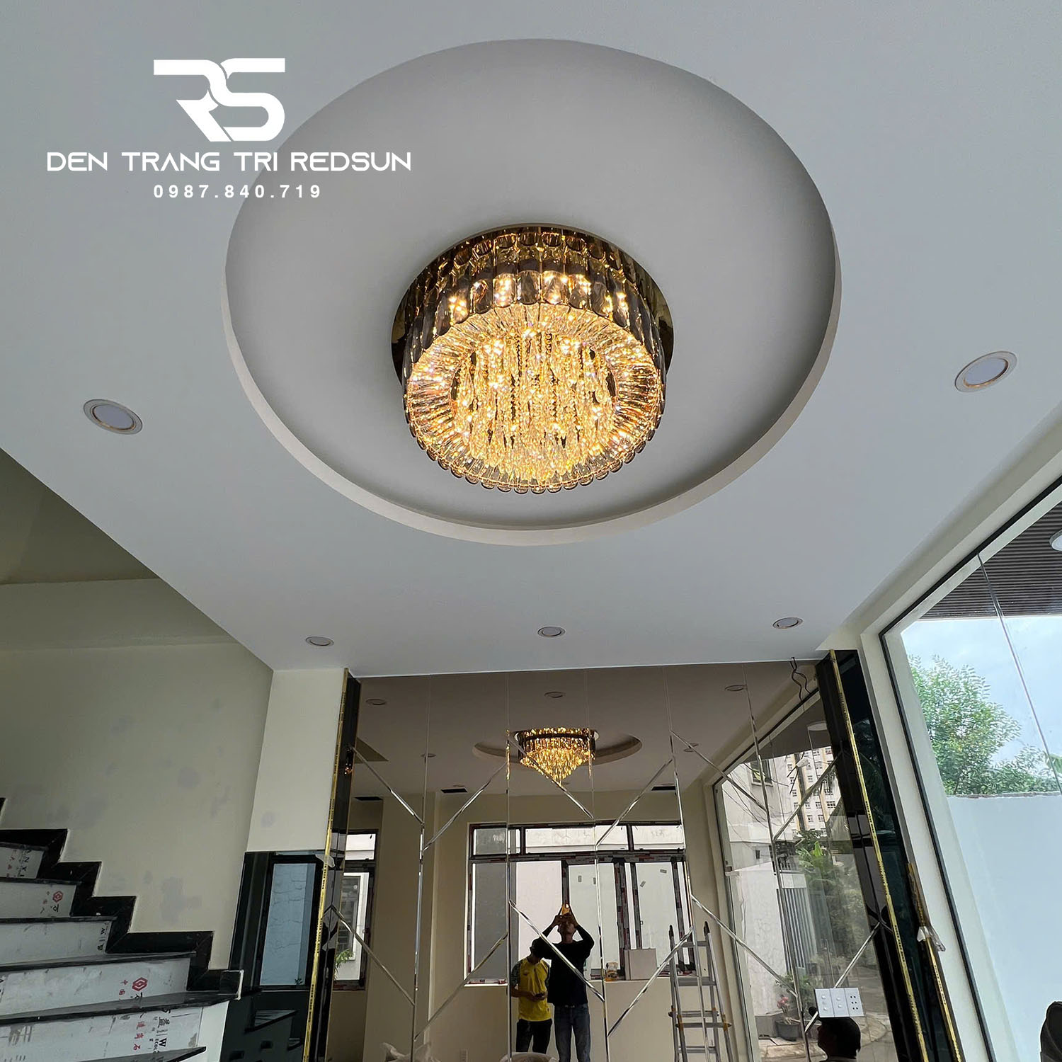 Đèn Mâm Pha Lê Ốp Trần Phòng Khách, Phòng Ngủ, Khách Sạn, Nhà Hàng Cao Cấp Phong Cách Hiện Đại OTPL8137