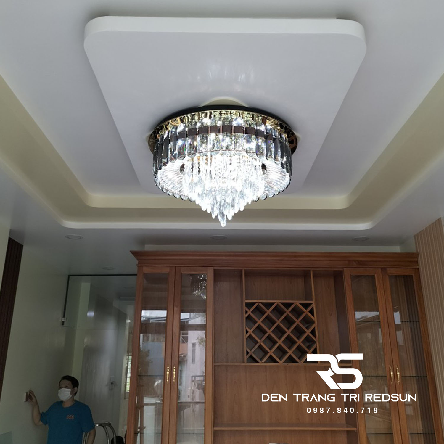 Đèn Mâm Pha Lê Ốp Trần Phòng Khách, Phòng Ngủ, Khách Sạn, Nhà Hàng Cao Cấp Phong Cách Hiện Đại OTPL8137