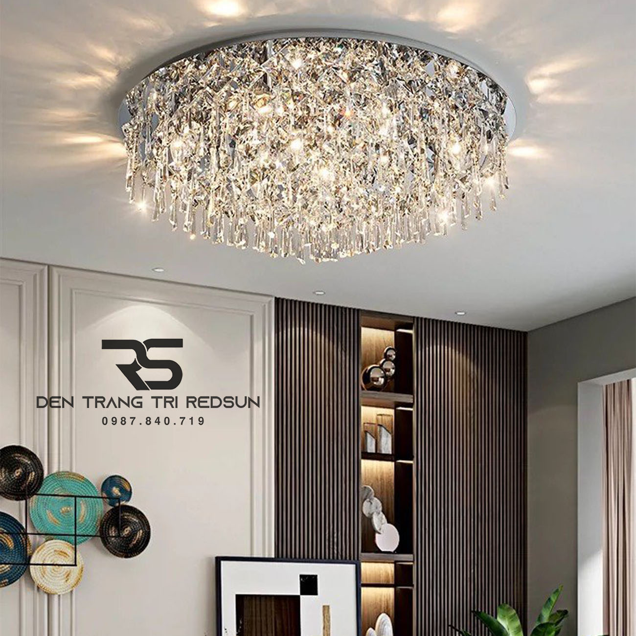 Đèn Mâm Pha Lê Ốp Trần Phòng Khách, Phòng Ngủ, Khách Sạn, Nhà Hàng Cao Cấp Phong Cách Hiện Đại OTPL1022