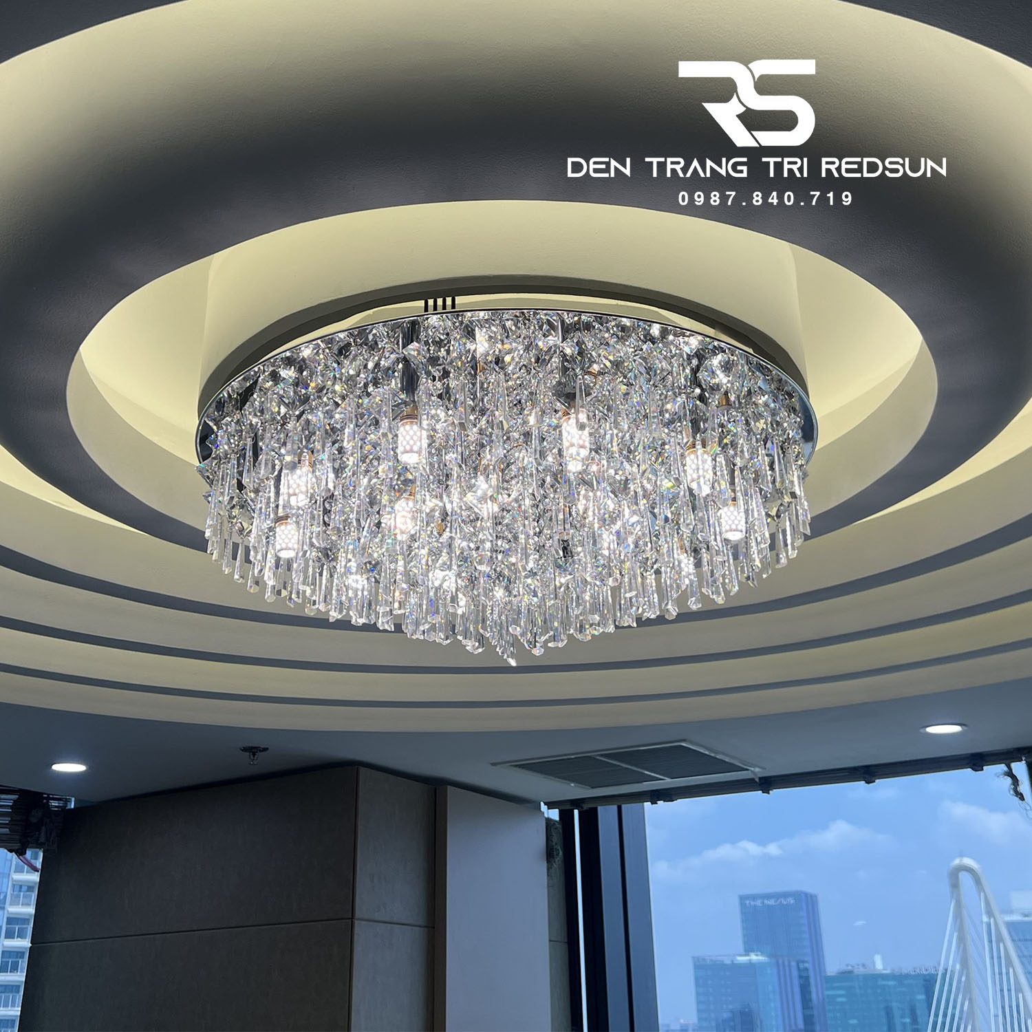 Đèn Mâm Pha Lê Ốp Trần Phòng Khách, Phòng Ngủ, Khách Sạn, Nhà Hàng Cao Cấp Phong Cách Hiện Đại OTPL1022