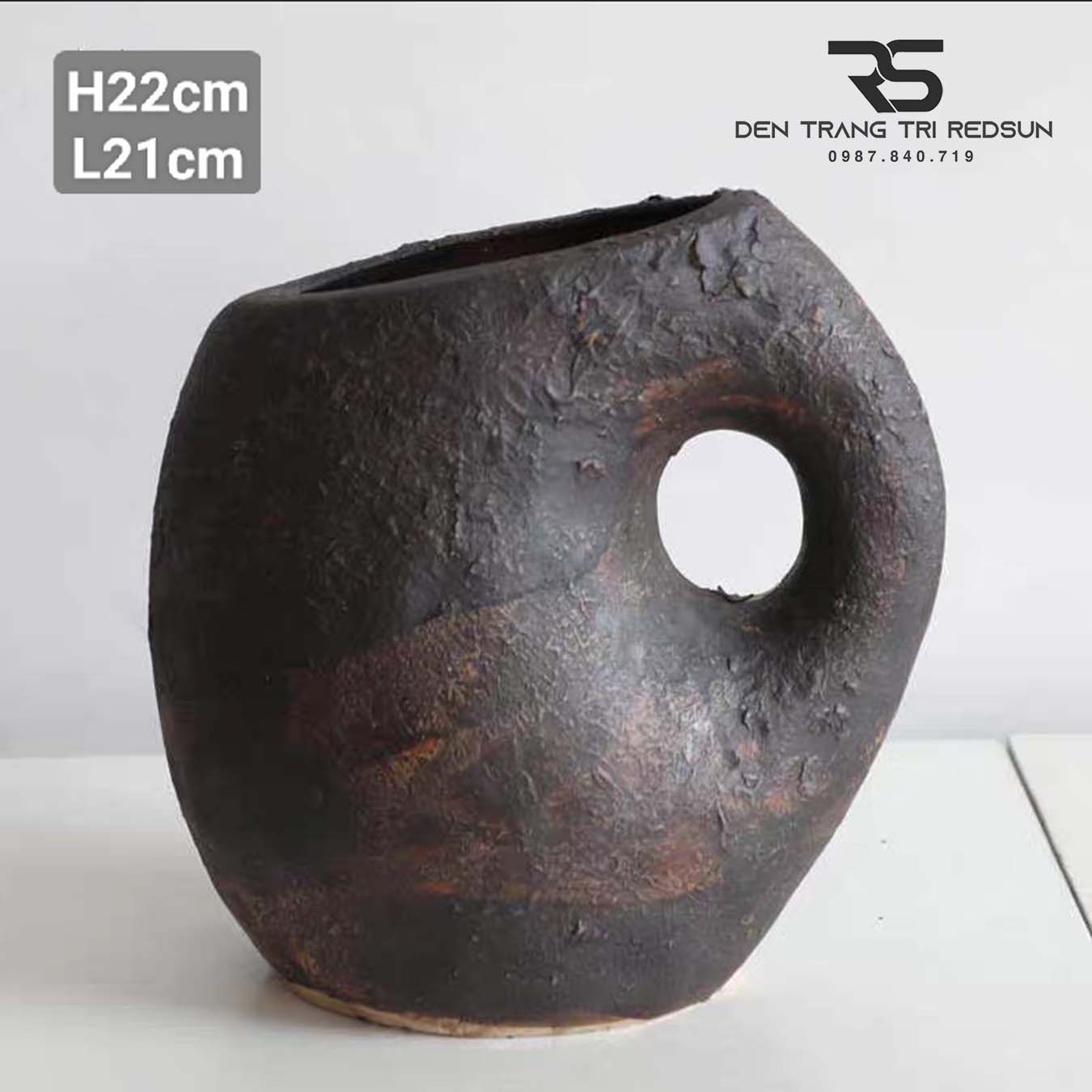 Bình Hoa Nghệ Thuật Trang Trí Phòng Khách, Phòng Ăn, Quán Cà Phê Phong Cách Nhật Bản Wabi-sabi DDC-030