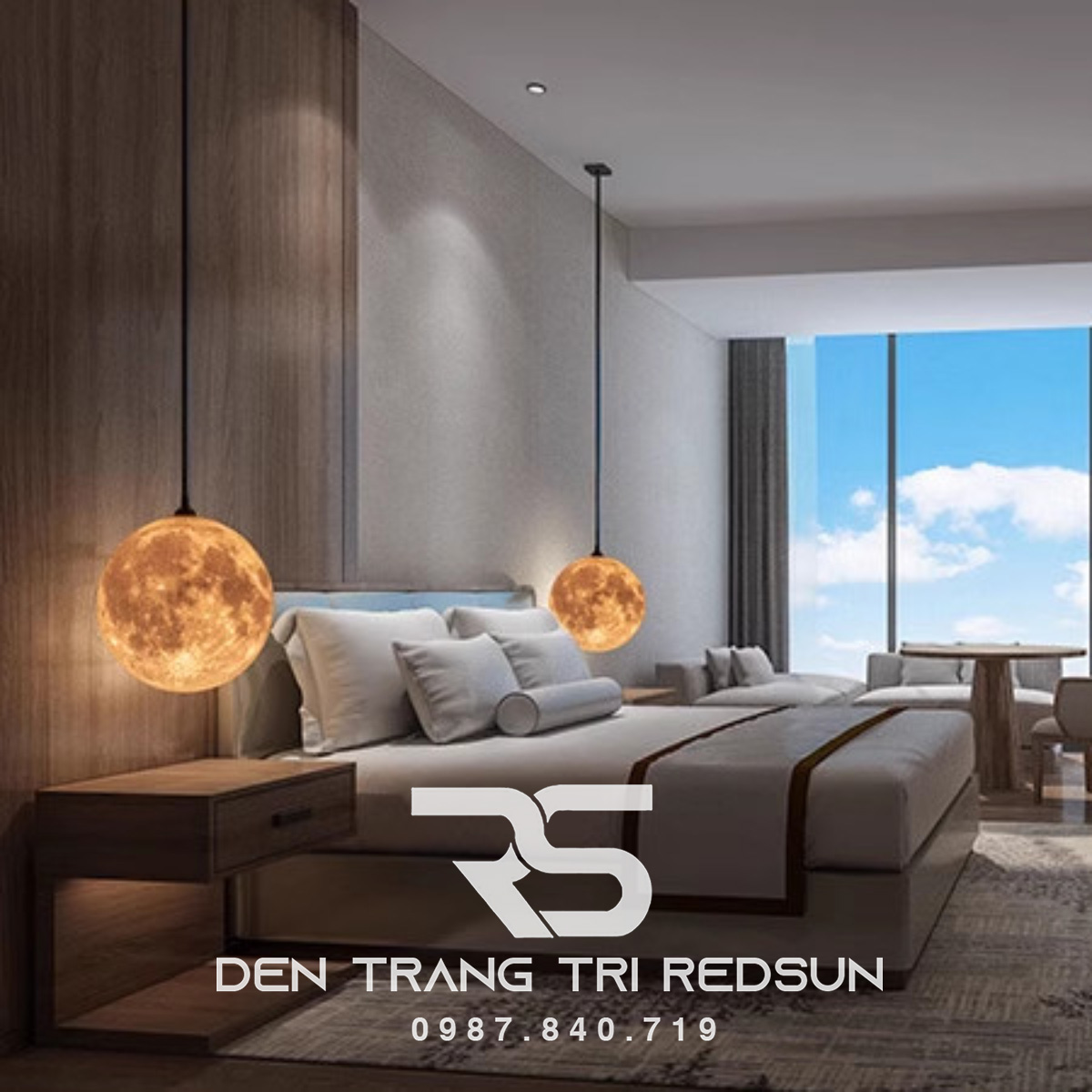 Đèn Thả Trần Hiện Đại Bắc Âu Mặt Trăng 3D CDT-T055