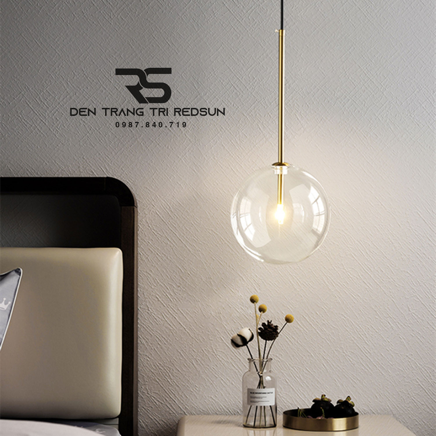 Đèn Thả Trần Hiện Đại Lắp Bàn Ăn, Quán Cà Phê Choá Thuỷ Tinh Phong Cách Bắc Âu CDT-T069