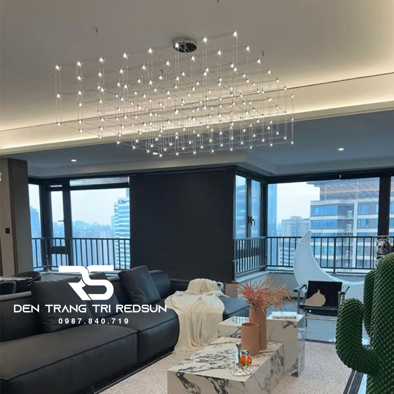Đèn Chùm Lắp Phòng Khách, Bếp Căn Hộ, Chung Cư Phong Cách Bắc Âu Hiện Đại Bầu Trời Đầy Sao DC-T086