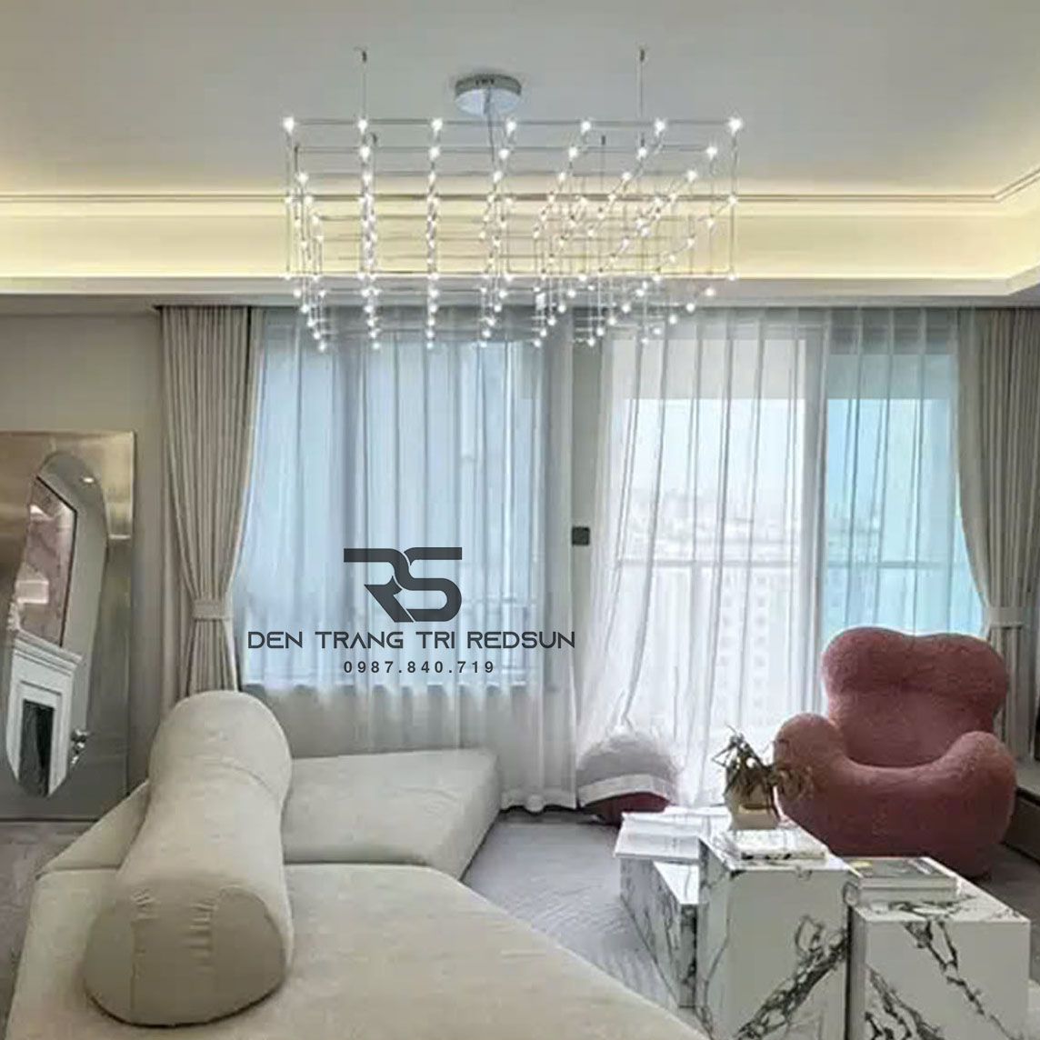 Đèn Chùm Lắp Phòng Khách, Bếp Căn Hộ, Chung Cư Phong Cách Bắc Âu Hiện Đại Bầu Trời Đầy Sao DC-T086